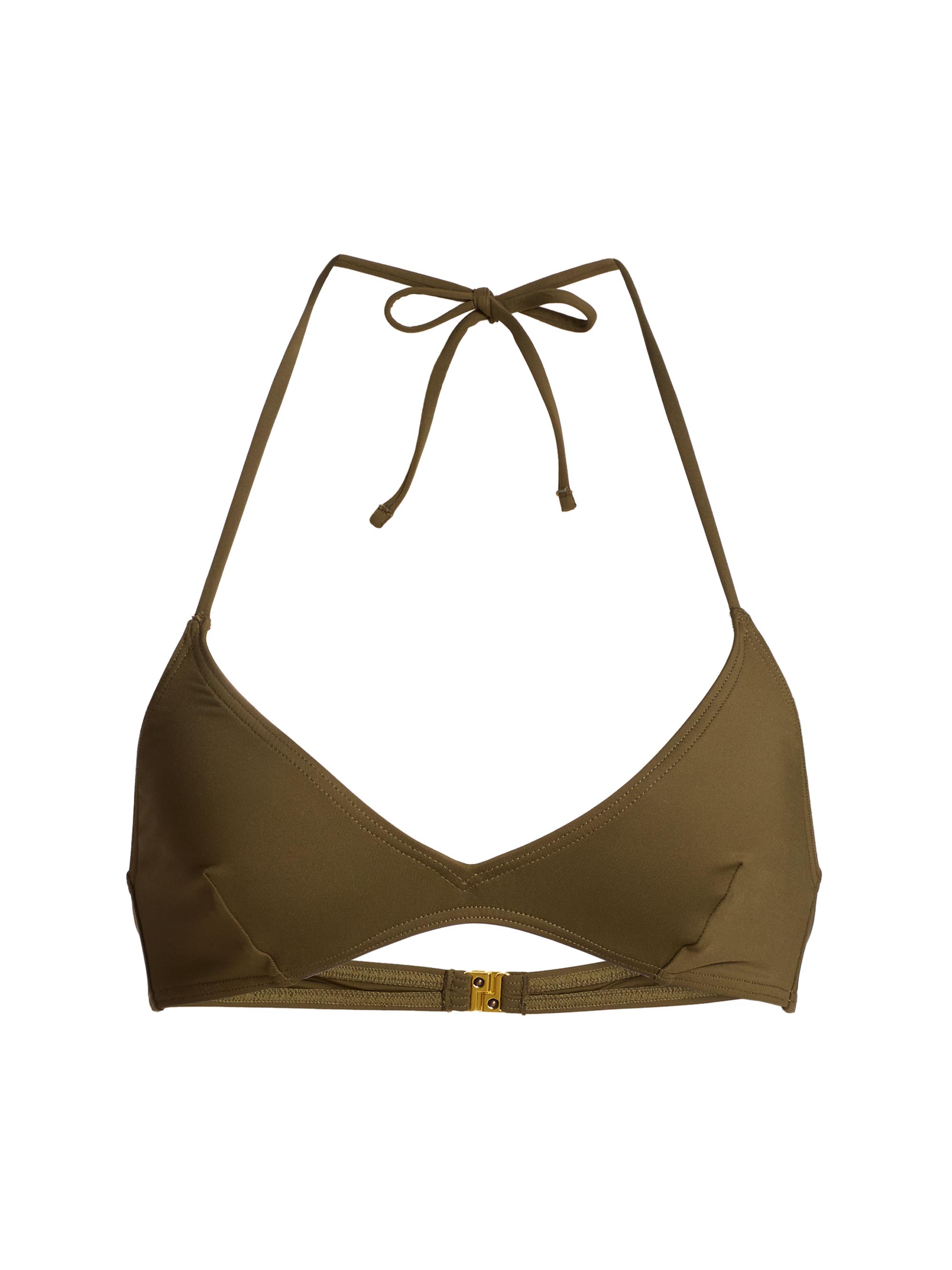 Nili Lotan Women's Triangle Bikini Top - Olive Green