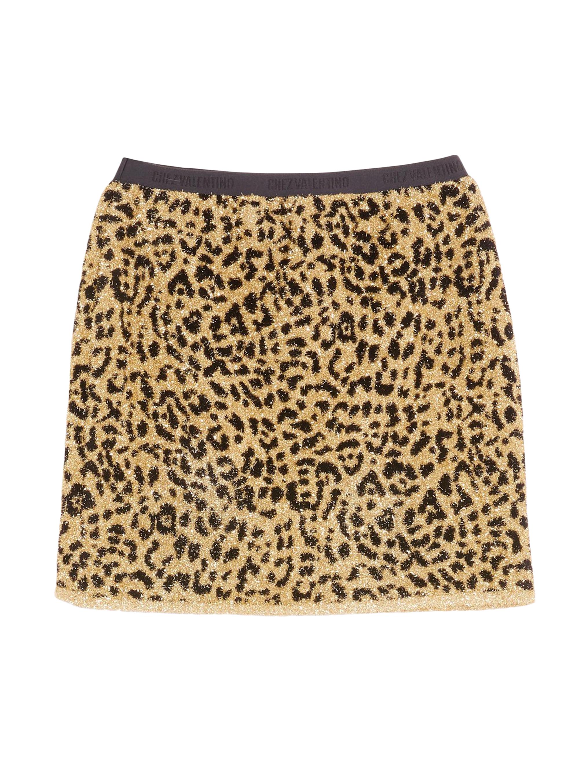 Valentino Garavani Women's Jacquard Animal Print Lurex Knit Skirt - Animal Print