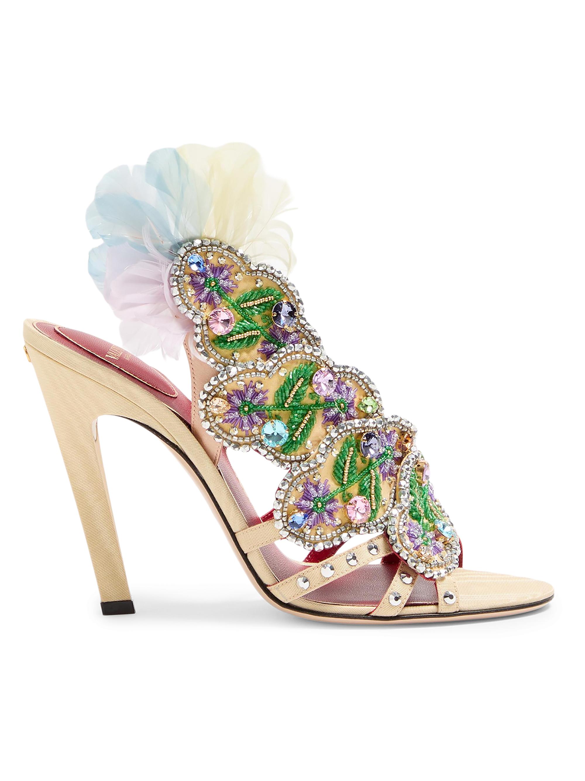 Valentino Garavani Women's Dans Le Foyer 105MM Sandals in Moiré Fabric - Multicolored