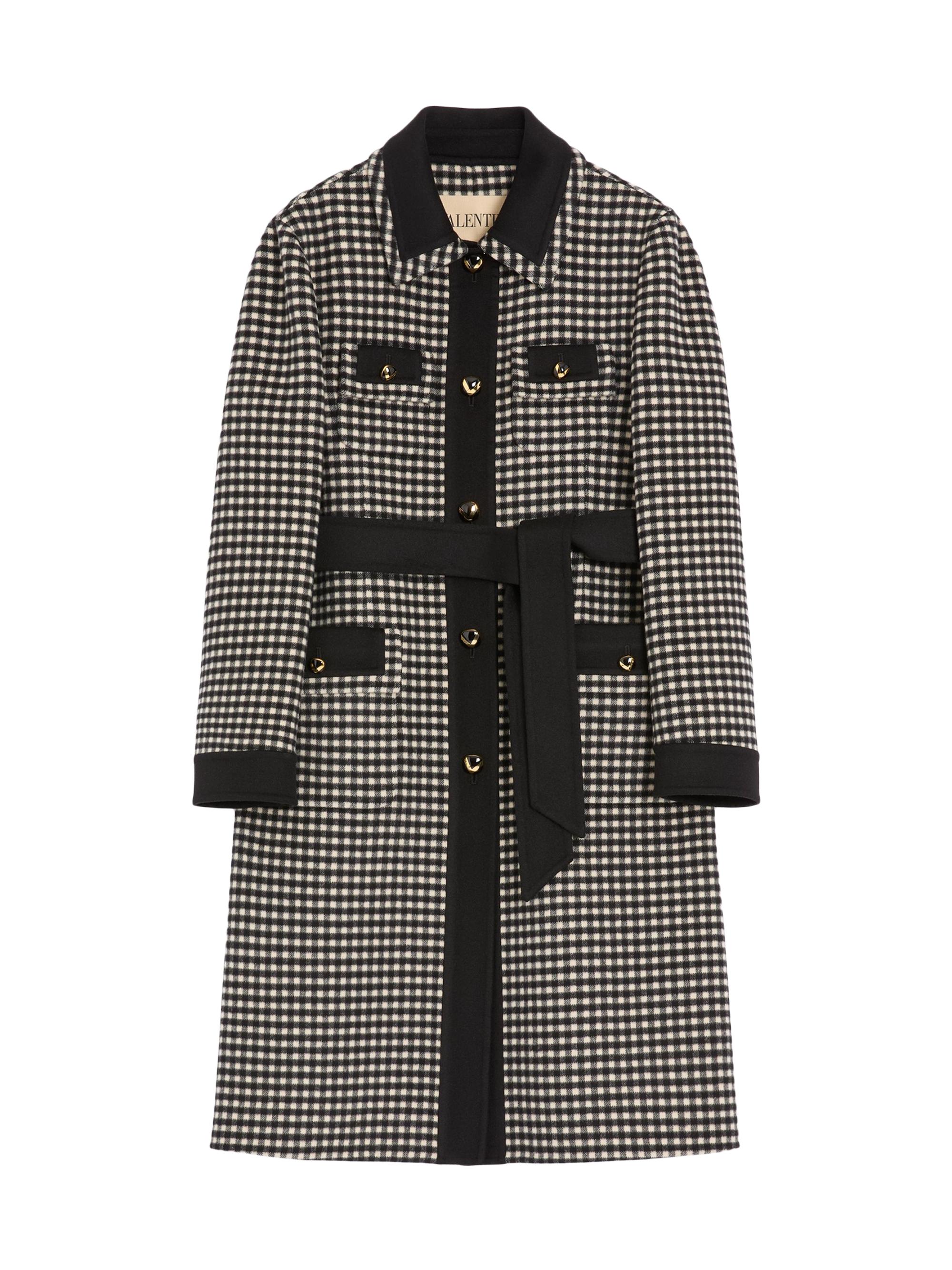 Valentino Garavani Wool Cloth Coat with Fauve Eclat Animal Print