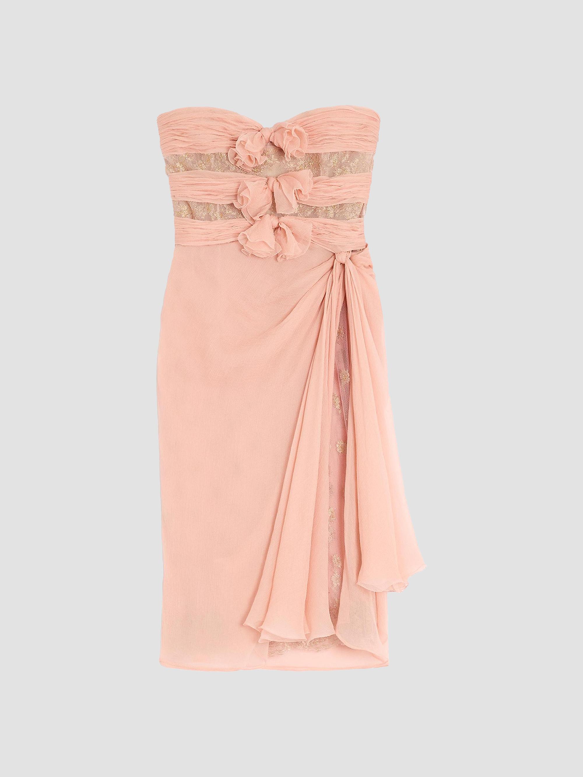 Valentino Garavani Women's Crepponne Chiffon Dress - Swirl Pink Gold | Thumbnail 8