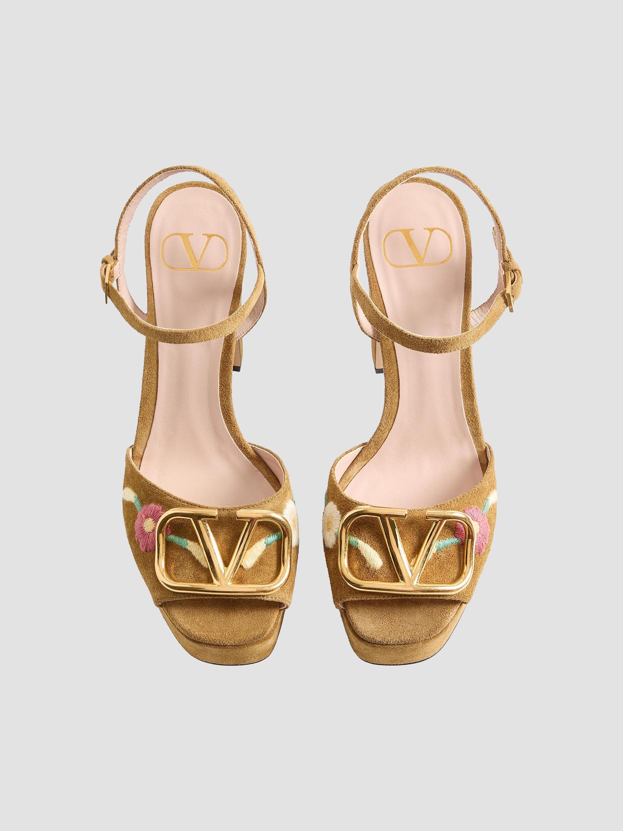 Valentino Garavani VLogo Signature 115MM Platform Sandals in Split