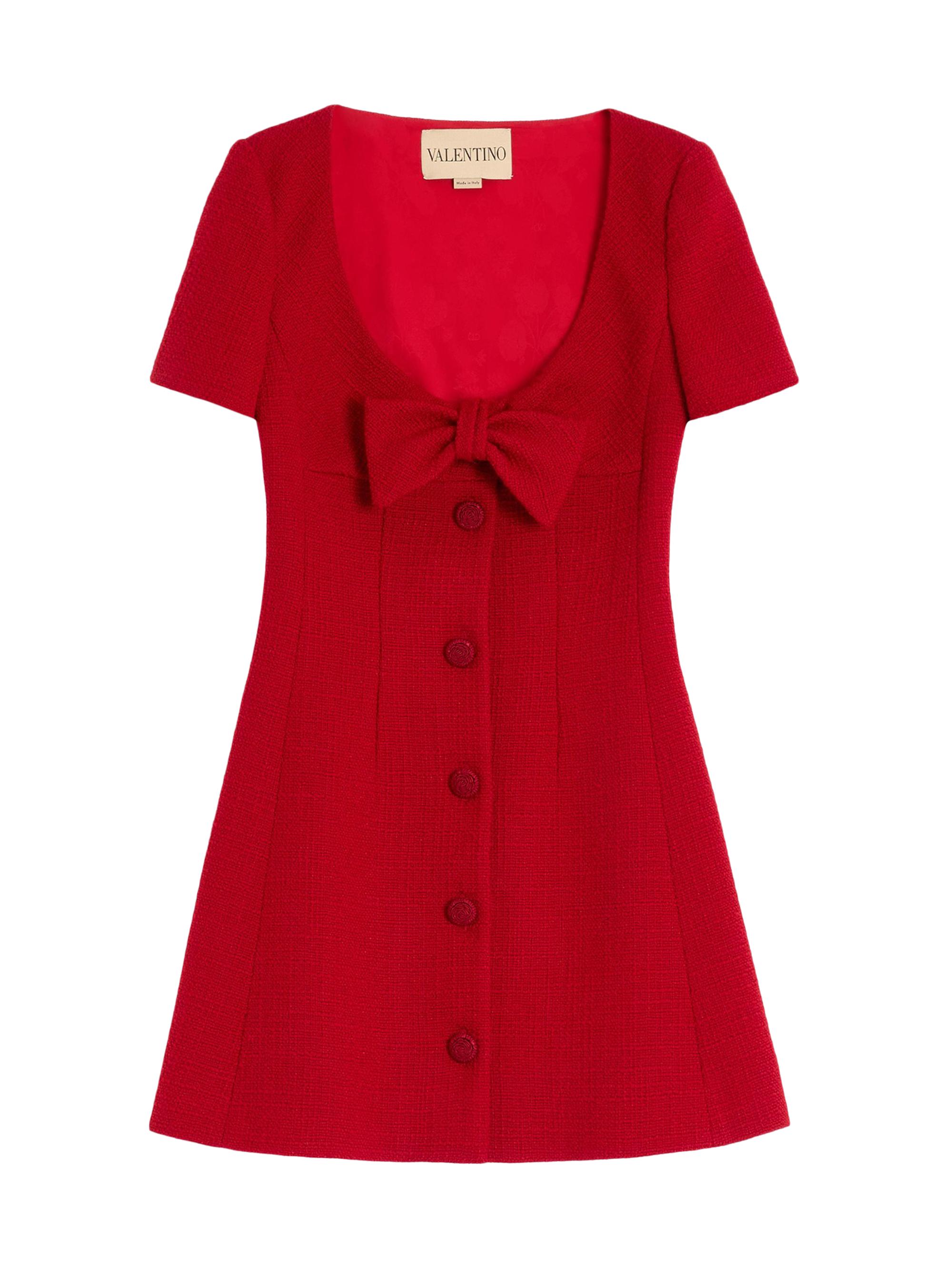 Valentino Garavani Women's Short Dress in Plain Wool Tweed - Paris