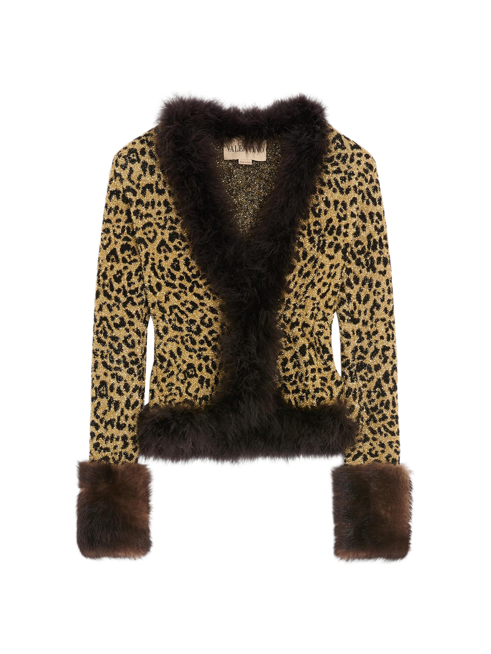 Valentino Garavani Women's Jacquard Animal Print Lurex Knit Jacket - Animal Print