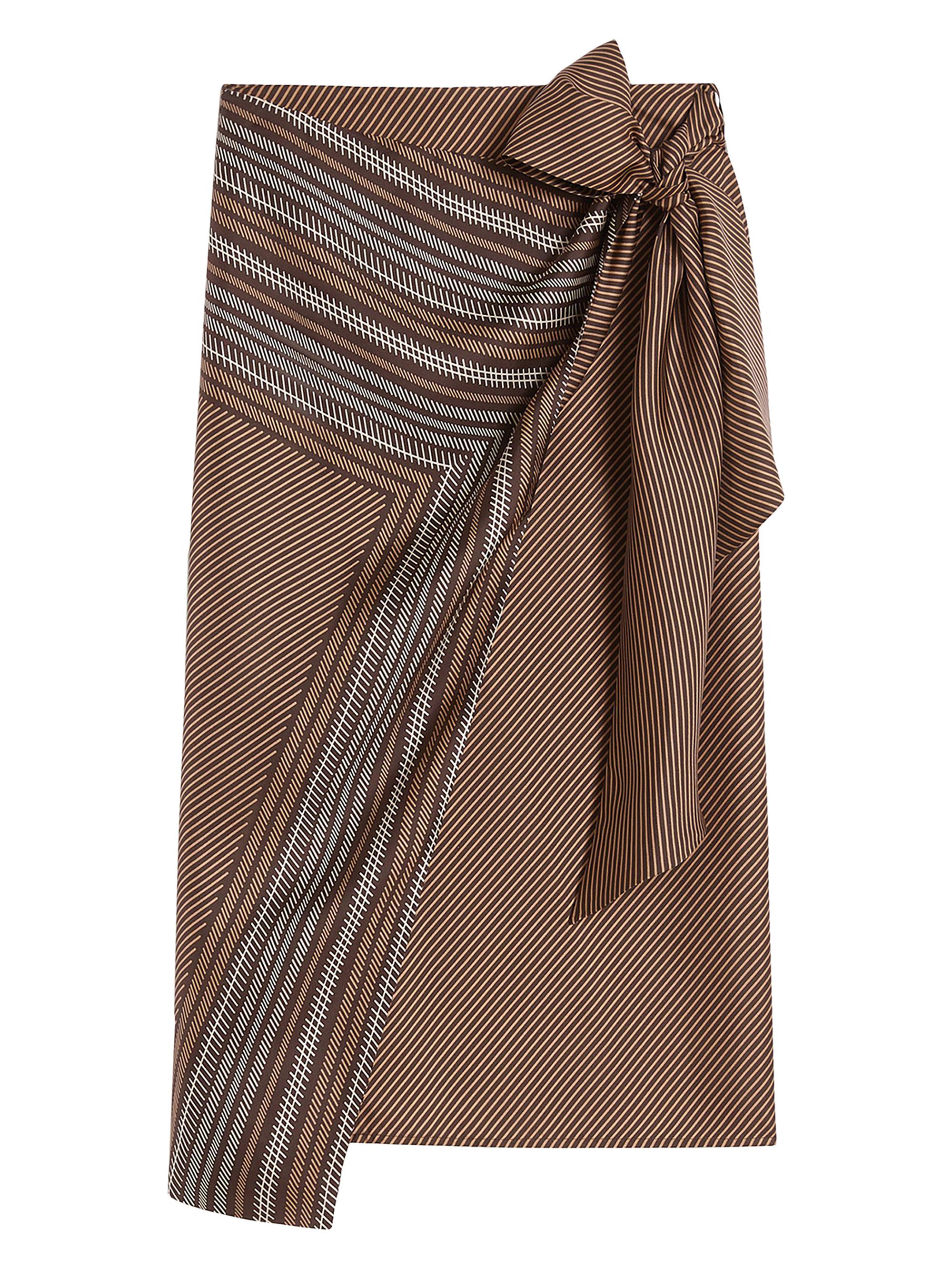 Max Mara Women's Printed Silk Midi Skirt - Chocolate Foulard Print