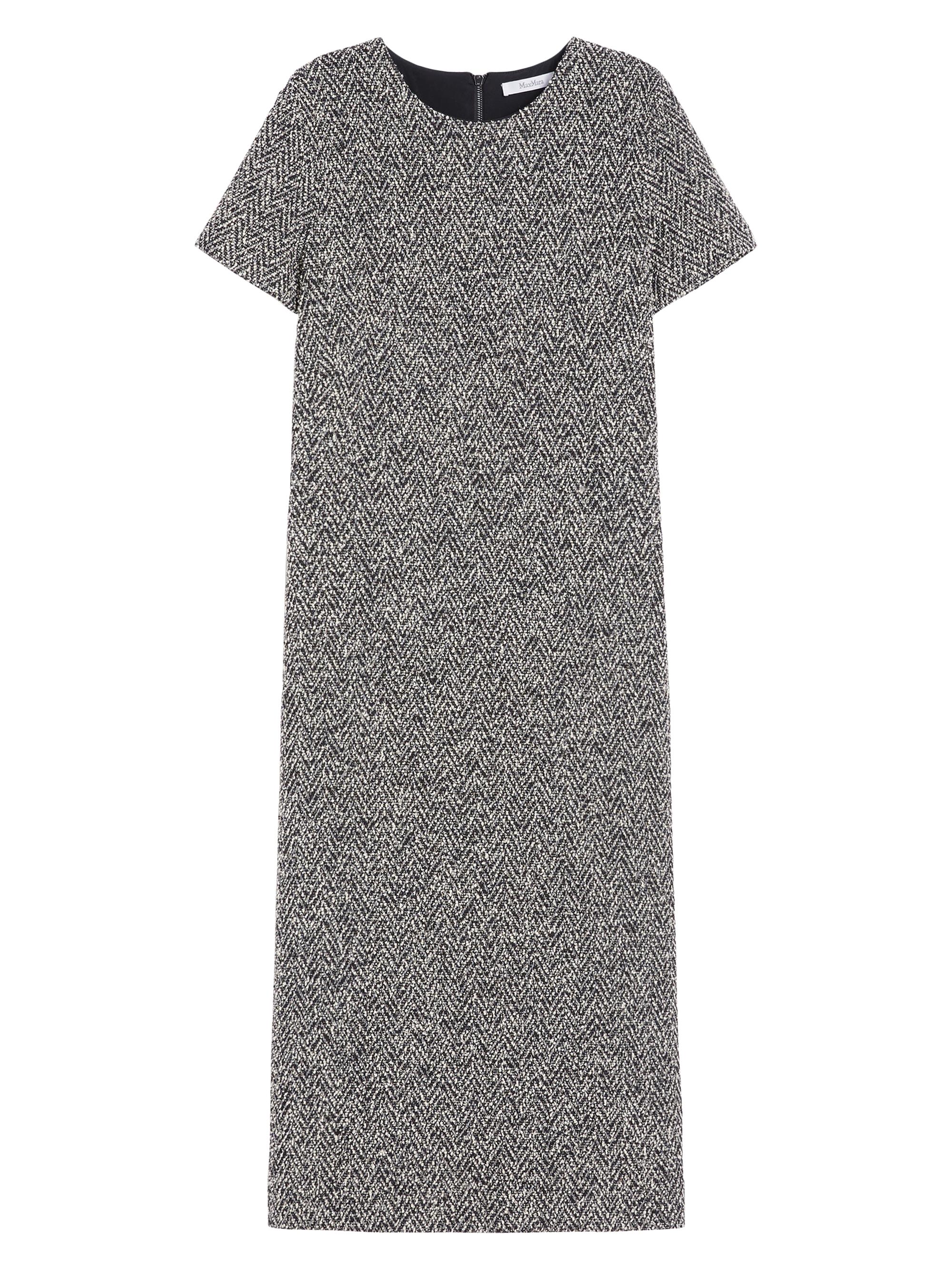 Max Mara Women's Bouclé Jersey Midi Dress - Black Chevron