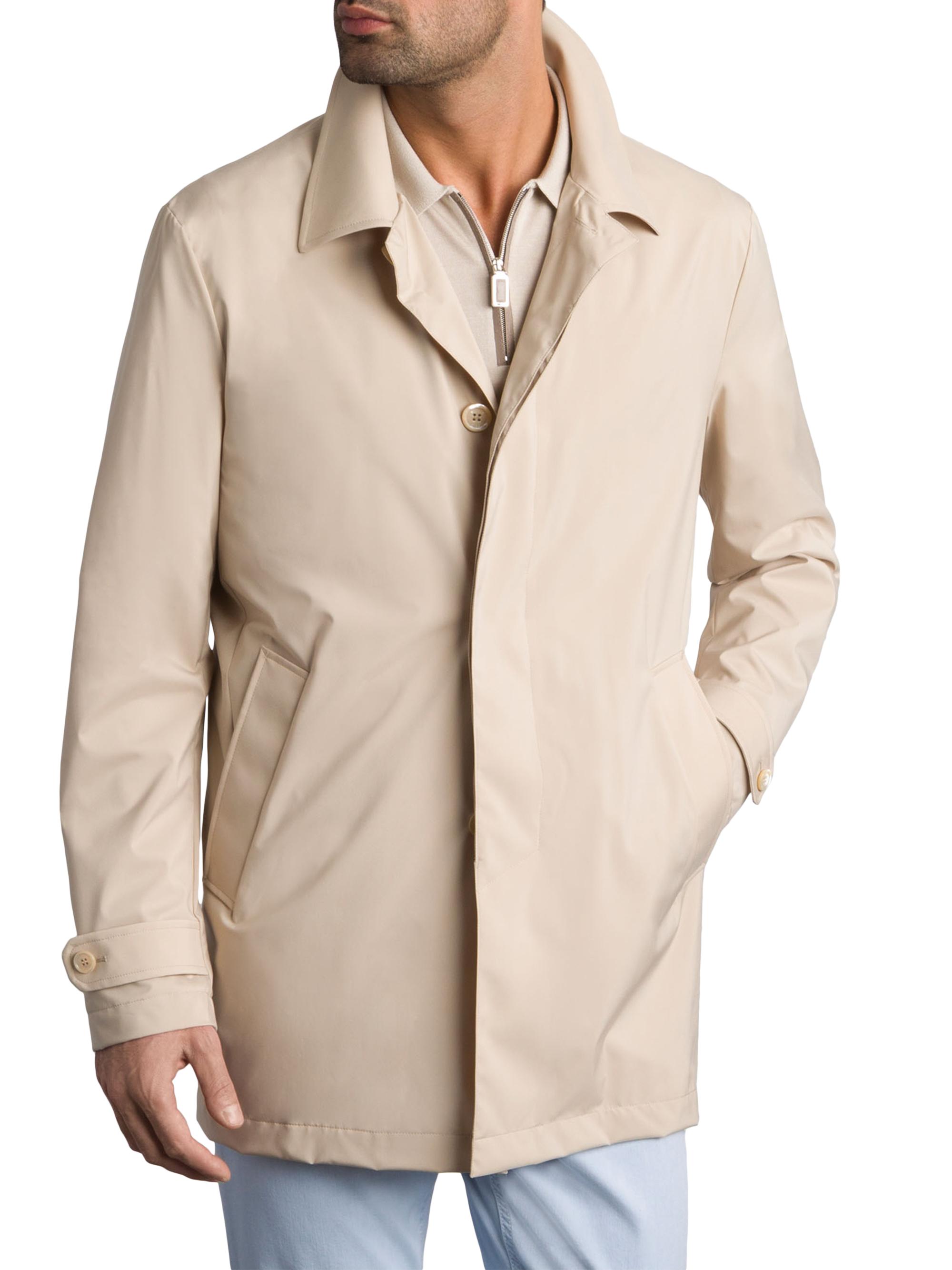 Stefano Ricci Men's Versatile Luxury Lightweight Raincoat - Beige