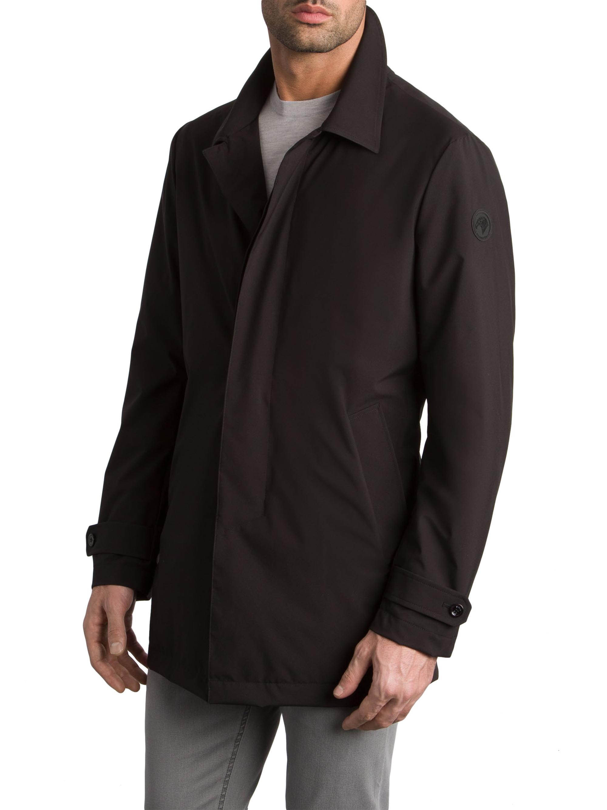 Stefano Ricci Men's Versatile Luxury Lightweight Raincoat - Jet Black