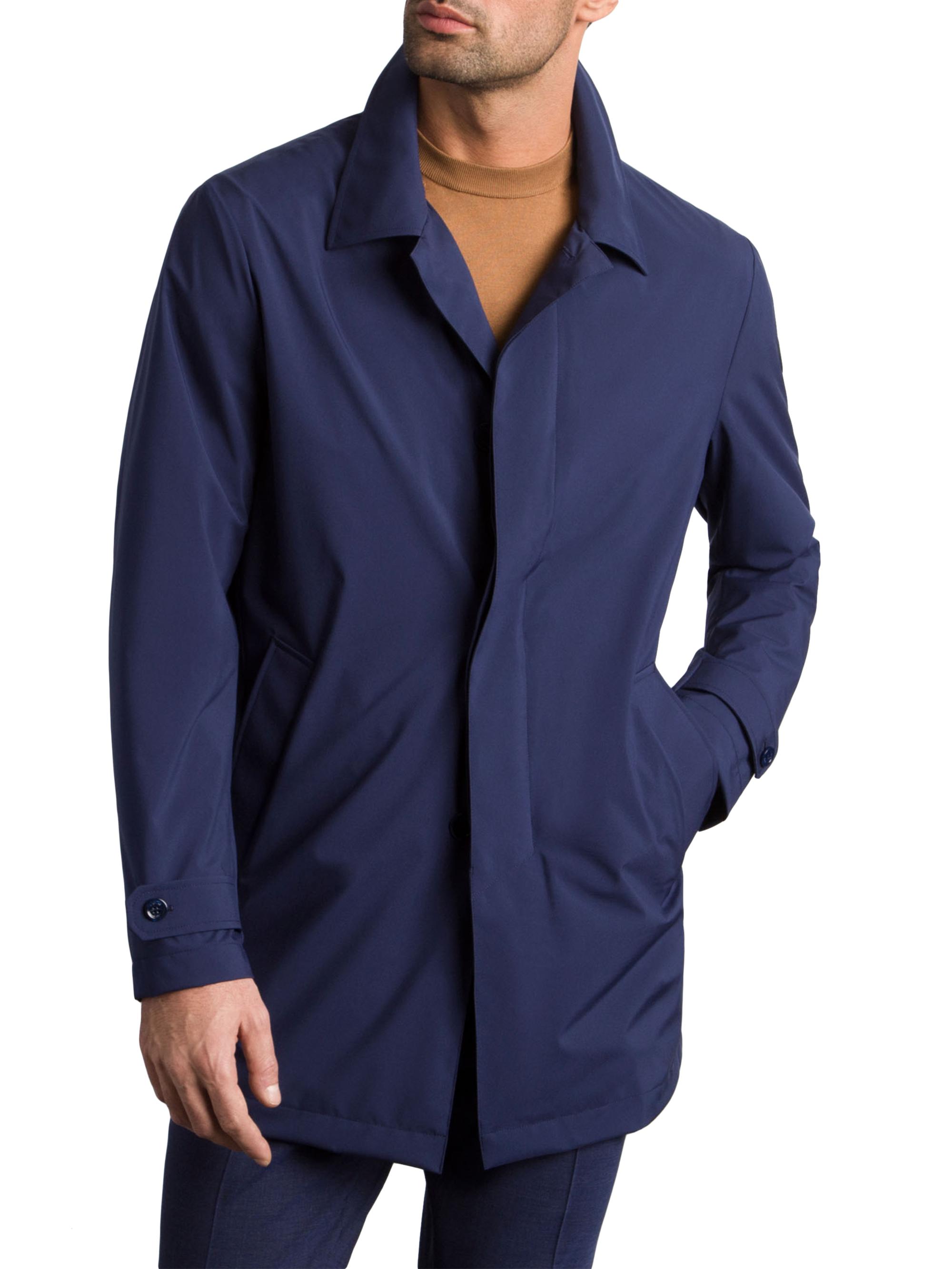 Stefano Ricci Men's Versatile Luxury Lightweight Raincoat - Saphire Blue