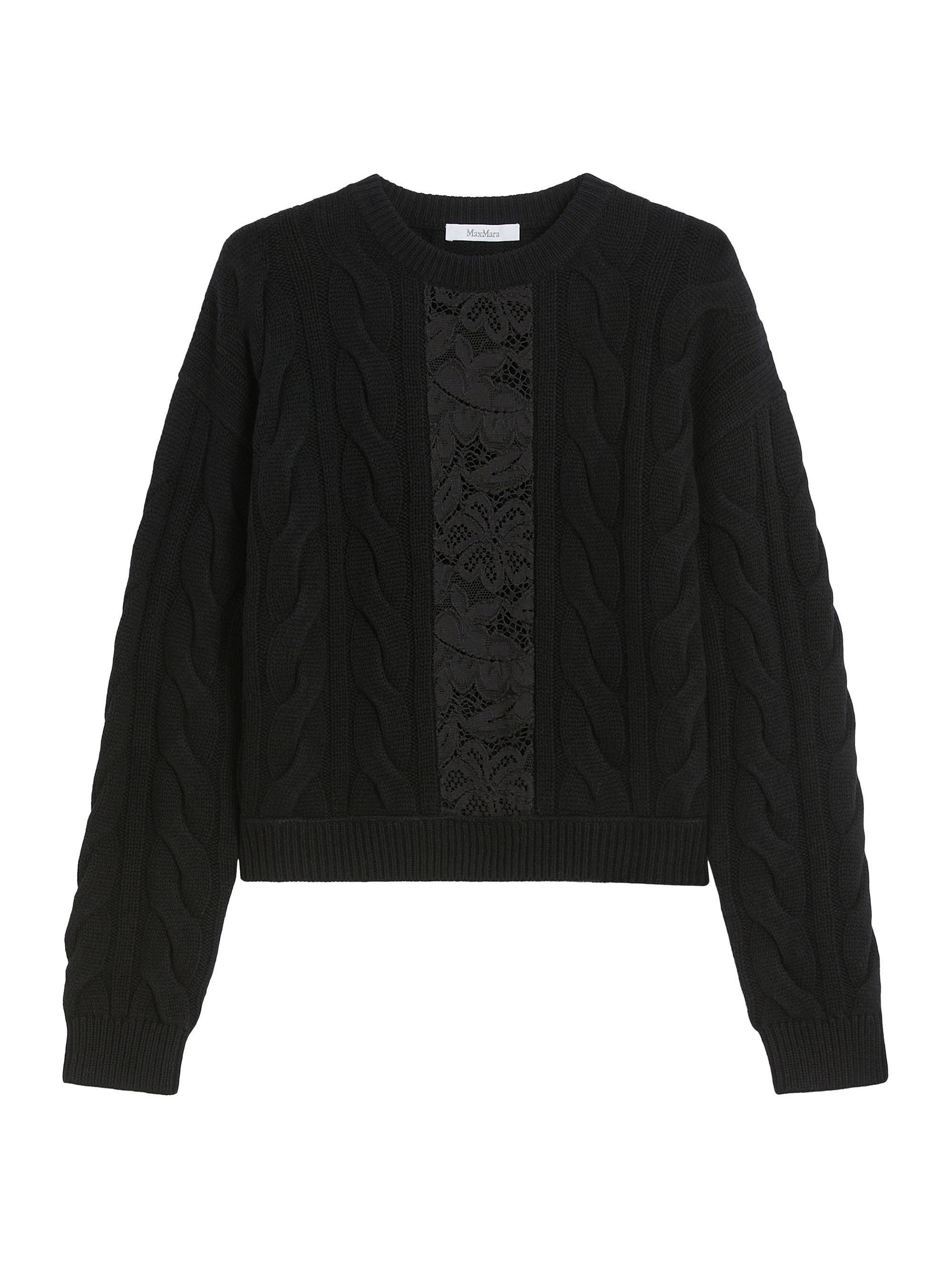 Max Mara Women's Wool and Cashmere Jumper with Lace - Black