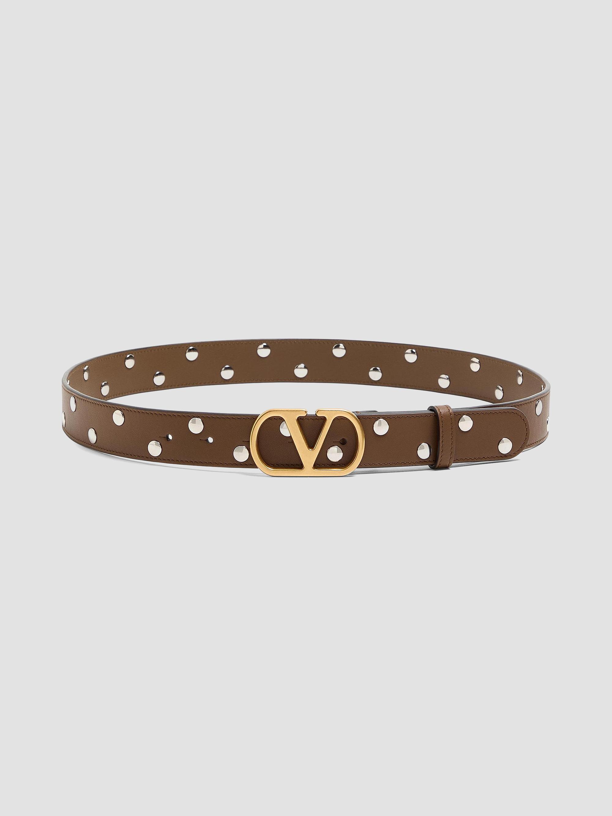 Valentino Garavani Women's Vlogo Signature Belt in Shiny Calfskin 30 MM - Tundra | Thumbnail 5