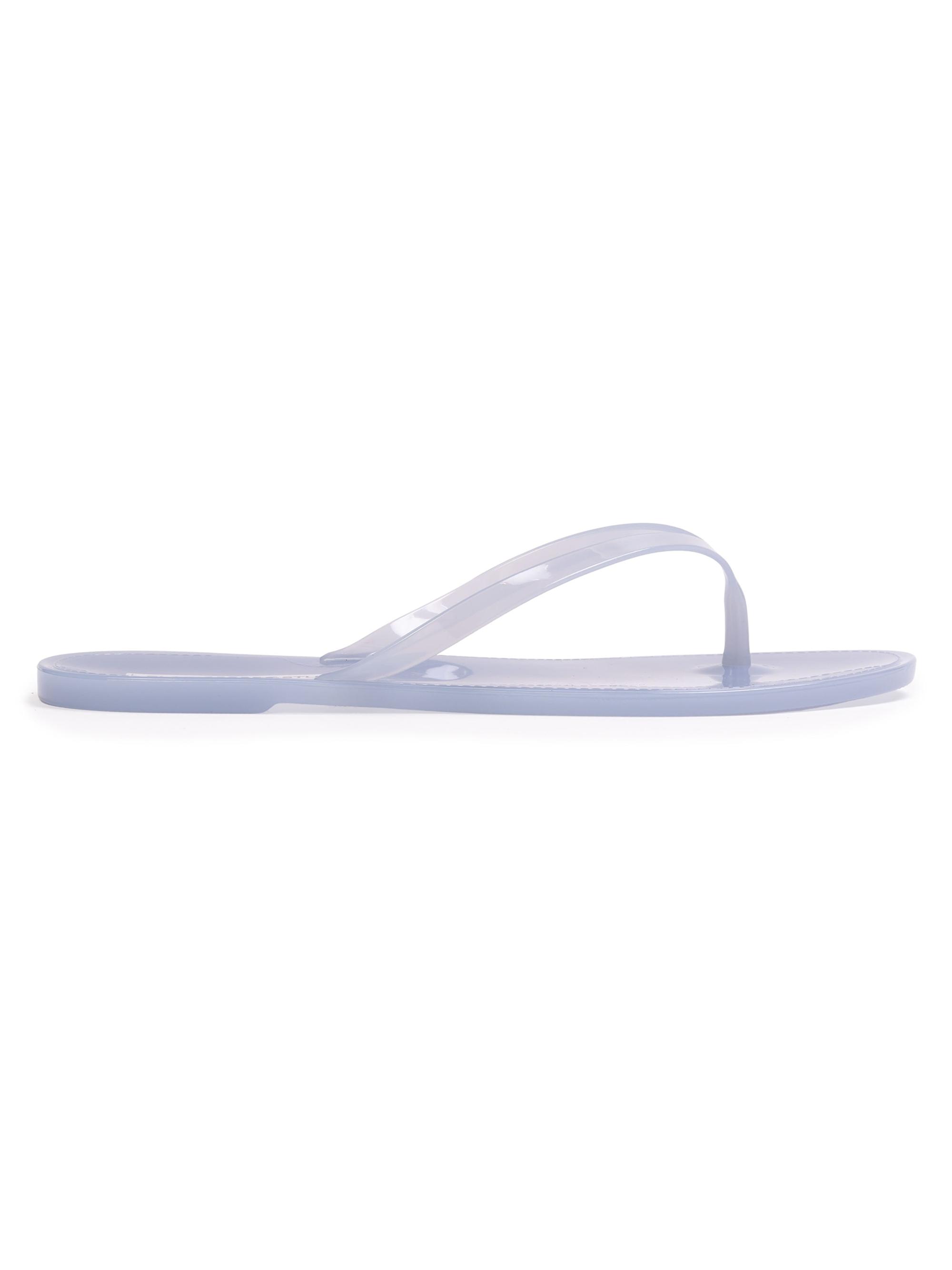 Black Suede Studio Women's Crystal PVC Flip Flops - Baby Blue Pvc