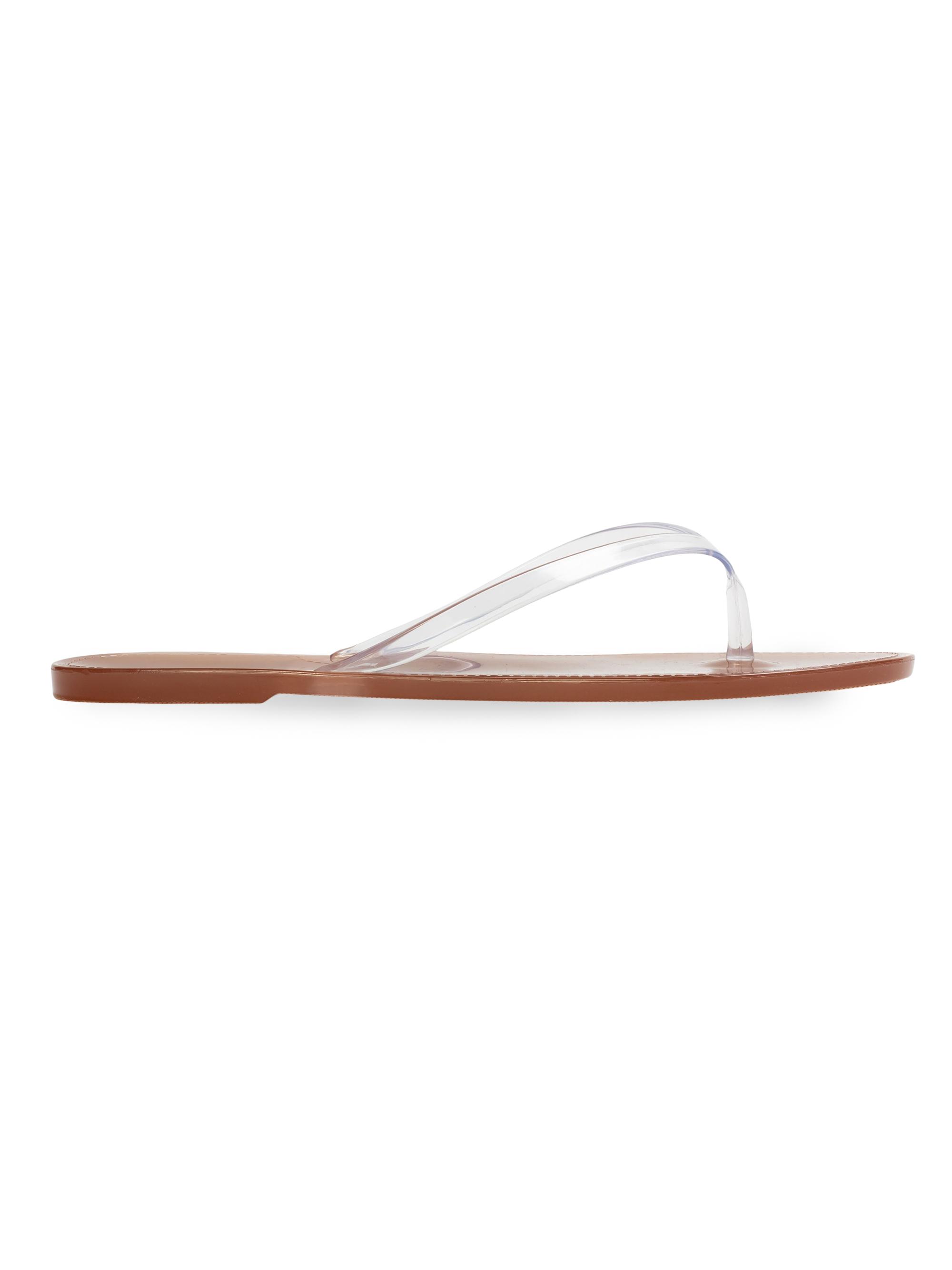 Black Suede Studio Women's Crystal PVC Flip Flops - Old Rose Clear Pvc | Thumbnail 7
