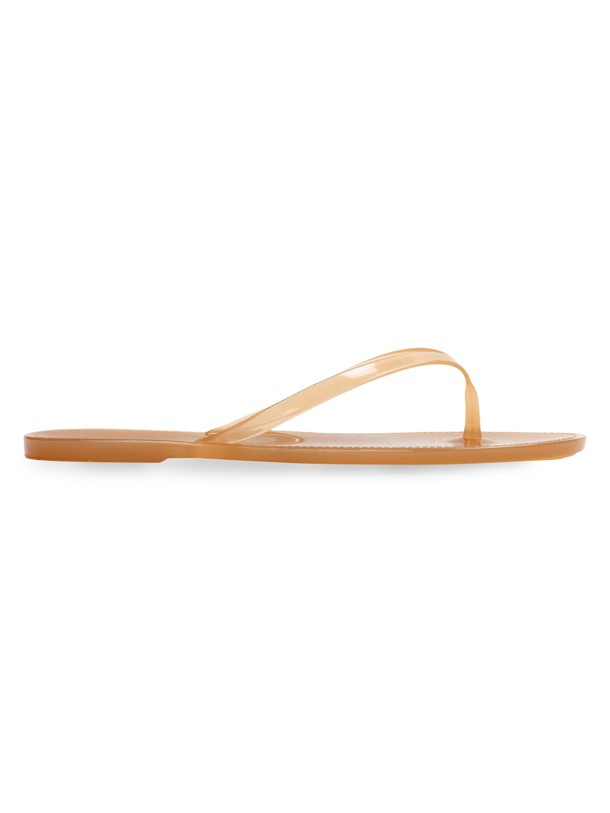 Black Suede Studio Women's Crystal PVC Flip Flops - Terracotta Pvc | Thumbnail 7