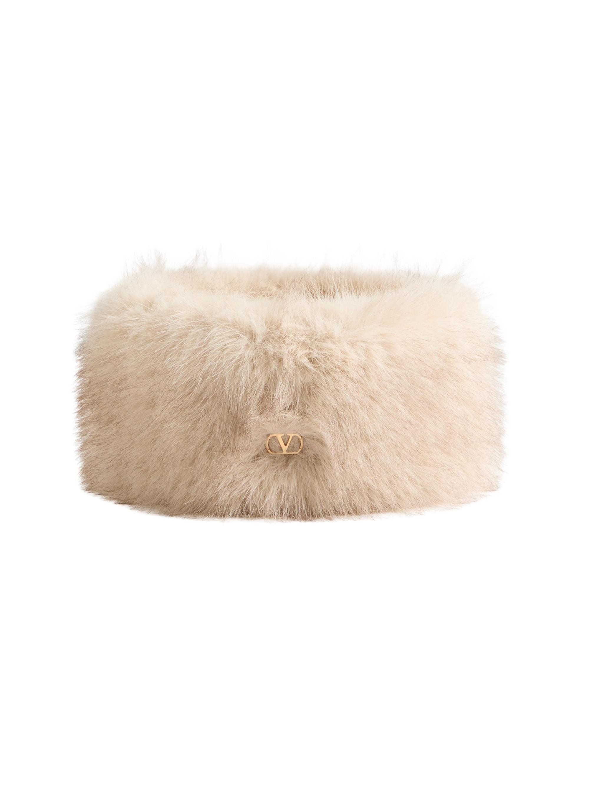 Valentino Garavani Vlogo Signature Faux Fur Headband | Saks Fifth