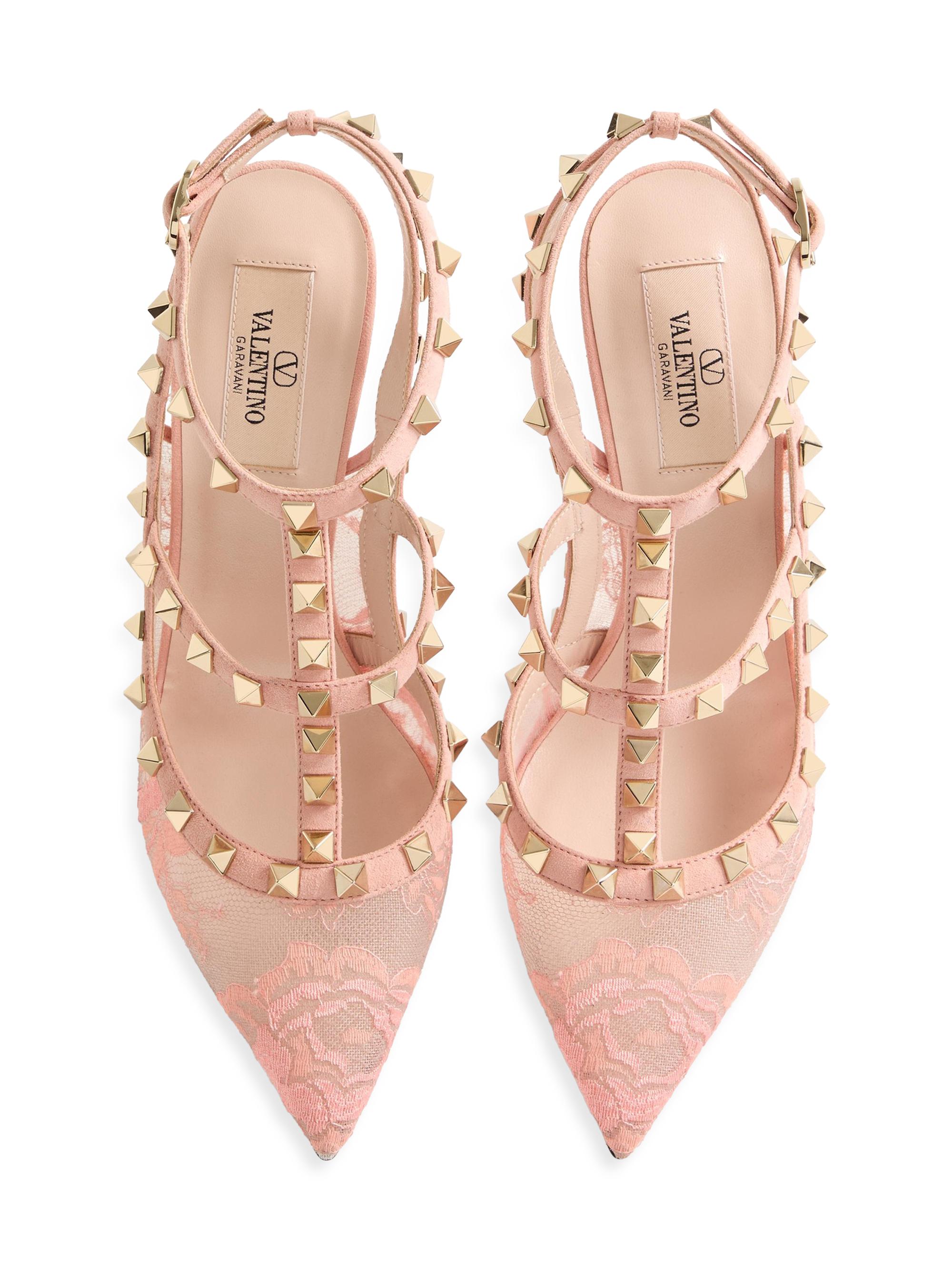 クッション 6点　バレンチノ Valentino Garavani Rockstud 100MM Lace Pump with Straps | Saks