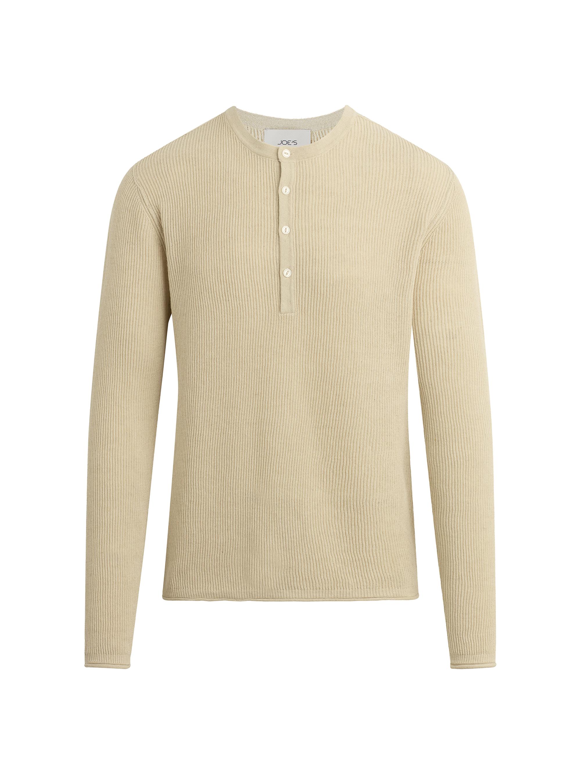 Joe's Jeans Men's Cotton-Linen Henley Sweater - Winter Sand
