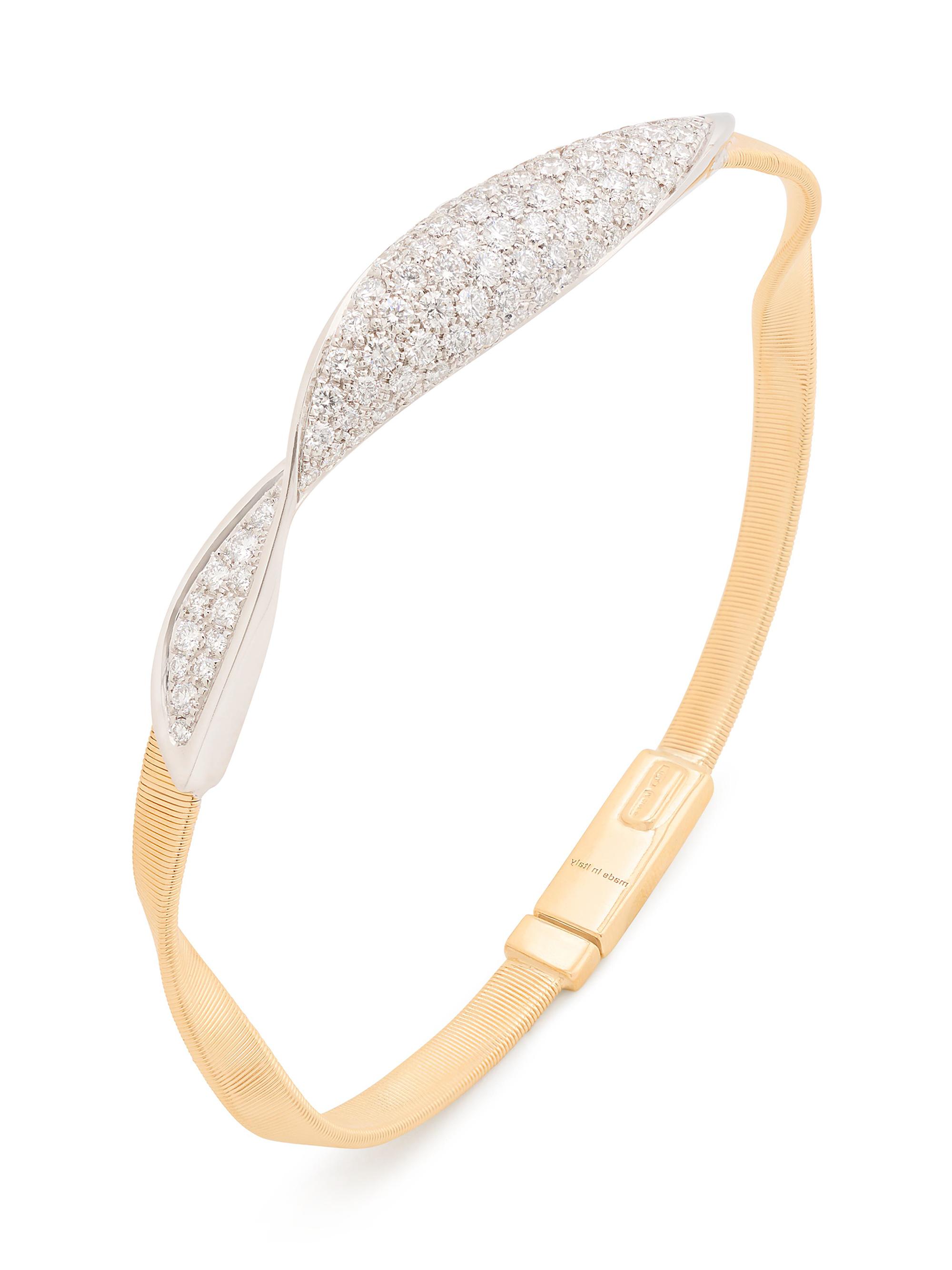 Marco Bicego Women's Marrakech 18K Yellow & White Gold & 1.37 TCW Diamond Pavé Crossover Bracelet - Yellow Gold