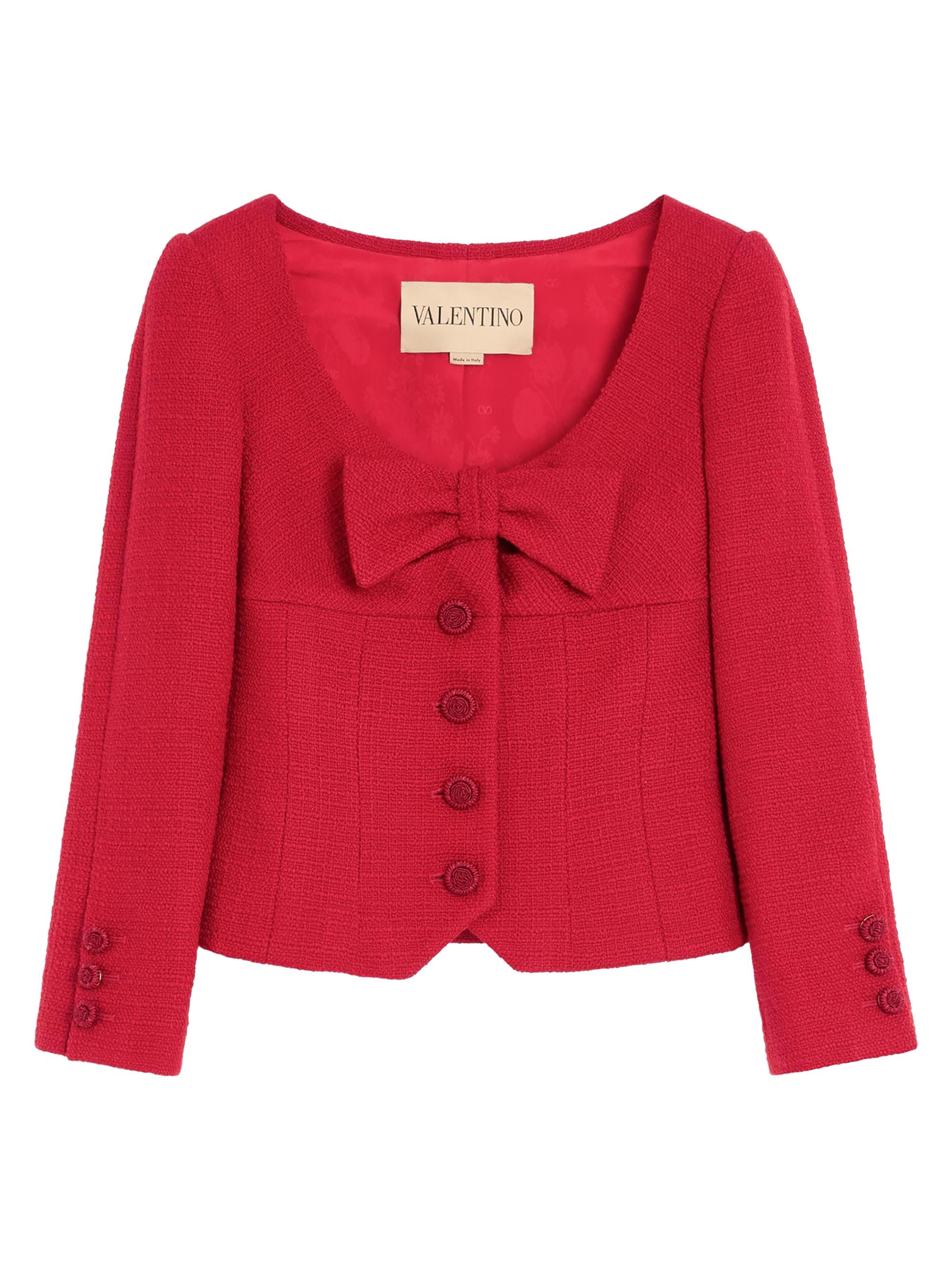 Valentino Garavani Women's Short Jacket in Plain Wool Tweed - Paris