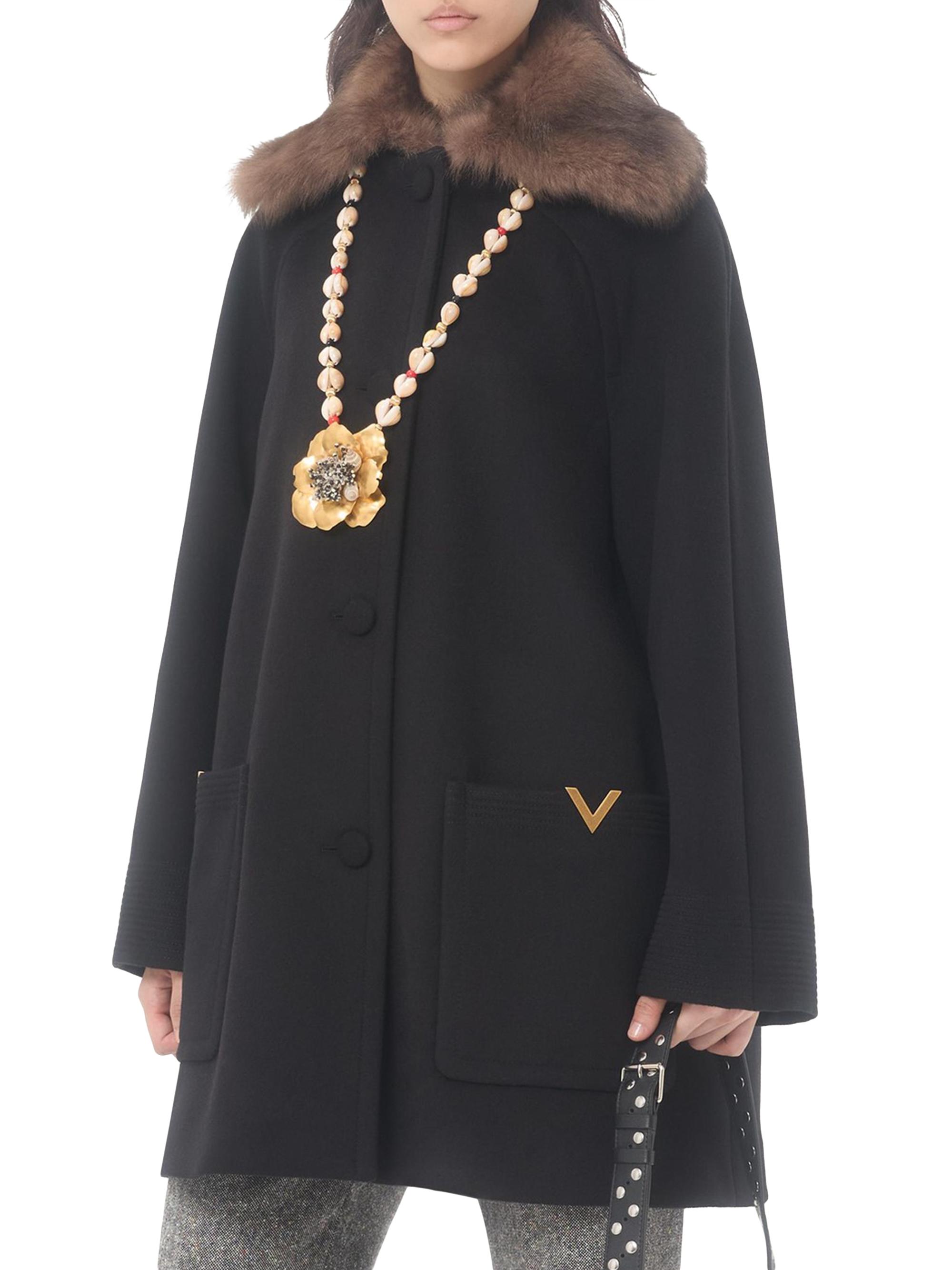 Valentino Garavani Wool Drape Coat | Saks Fifth Avenue