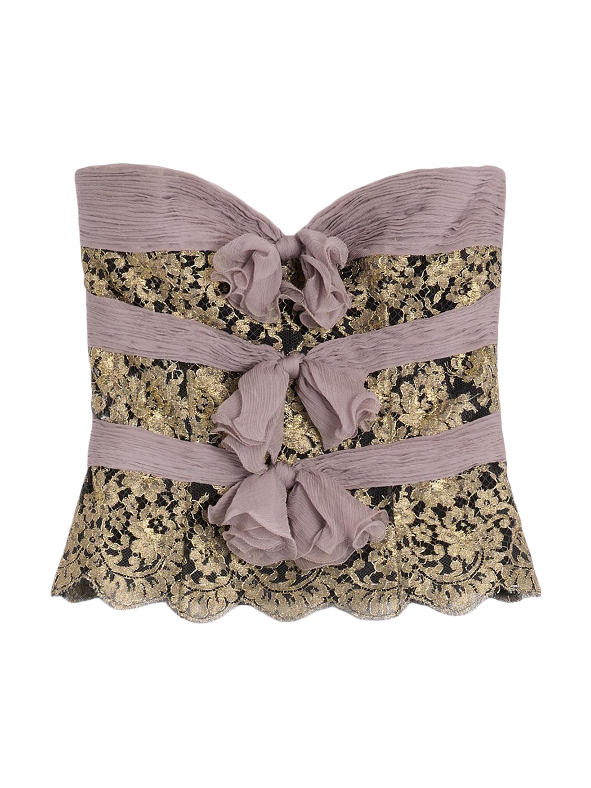 Valentino Garavani Women's Chiffon Top - Grey Mauve Gold