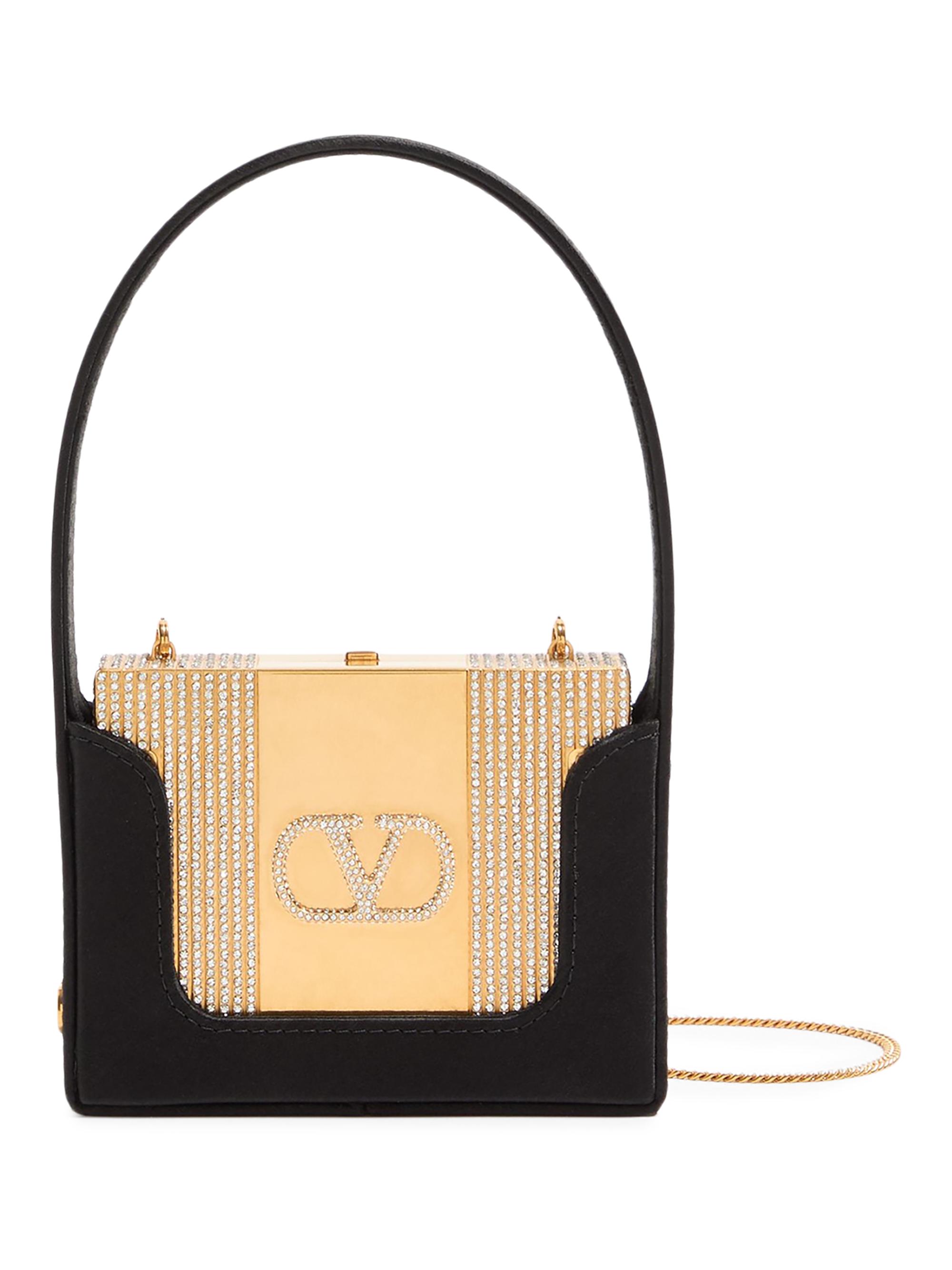 Valentino Garavani Devain Small Clutch in Lamb with Rhinestones