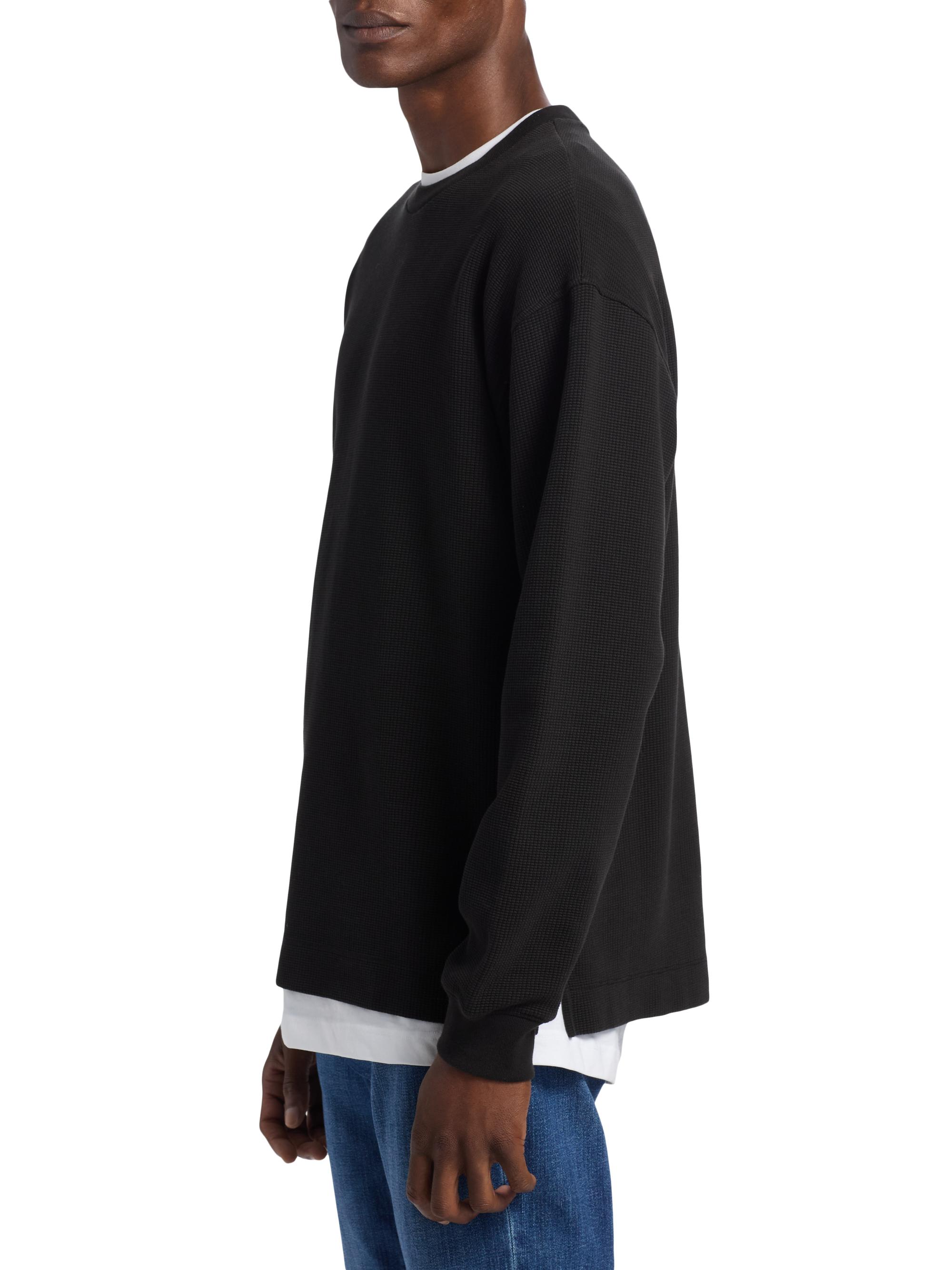 FRAME Waffle-Textured Crewneck T-Shirt | Saks Fifth Avenue