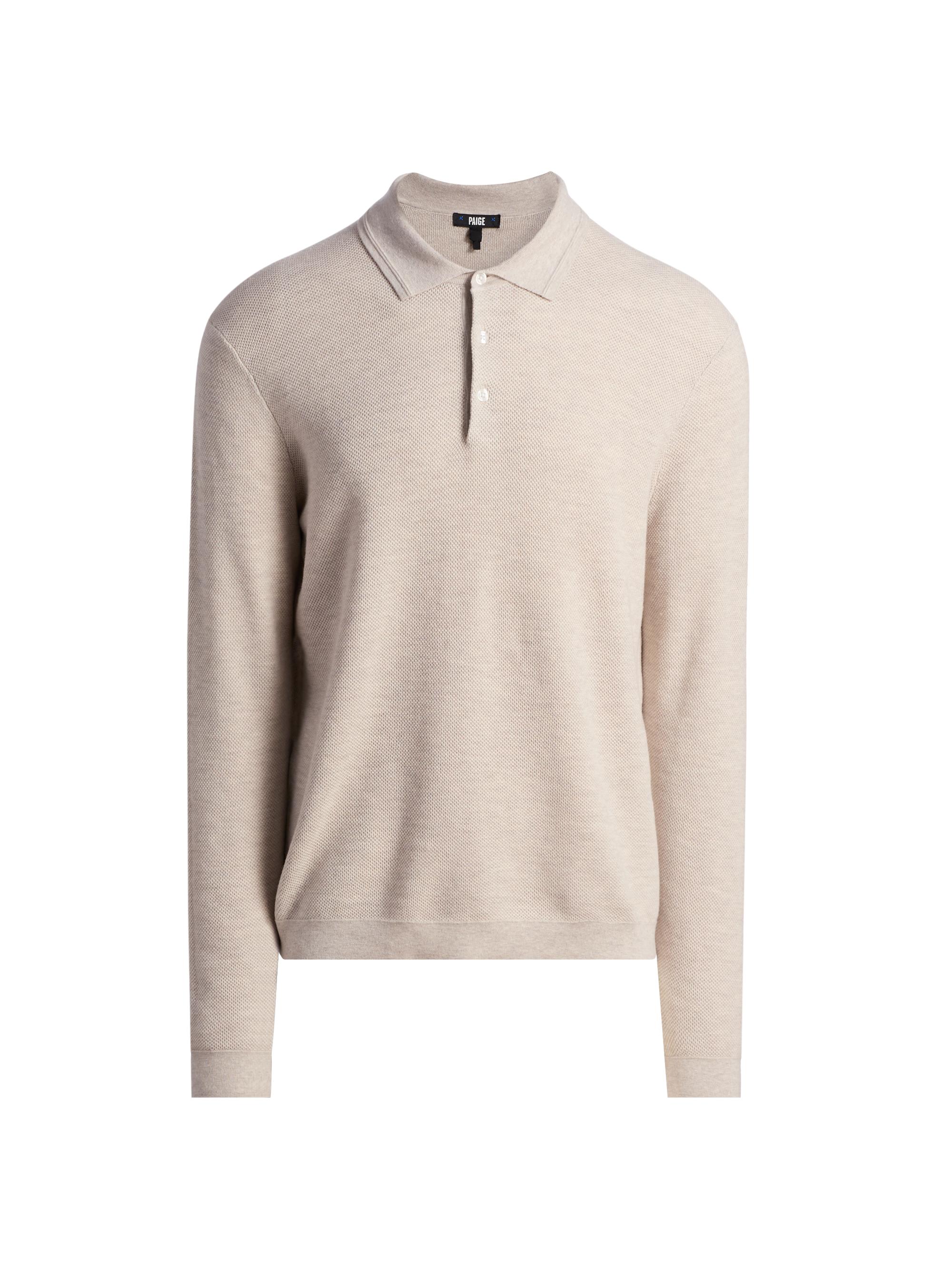Paige Men's Selwyn Cotton-Blend Polo Sweater - Canvas