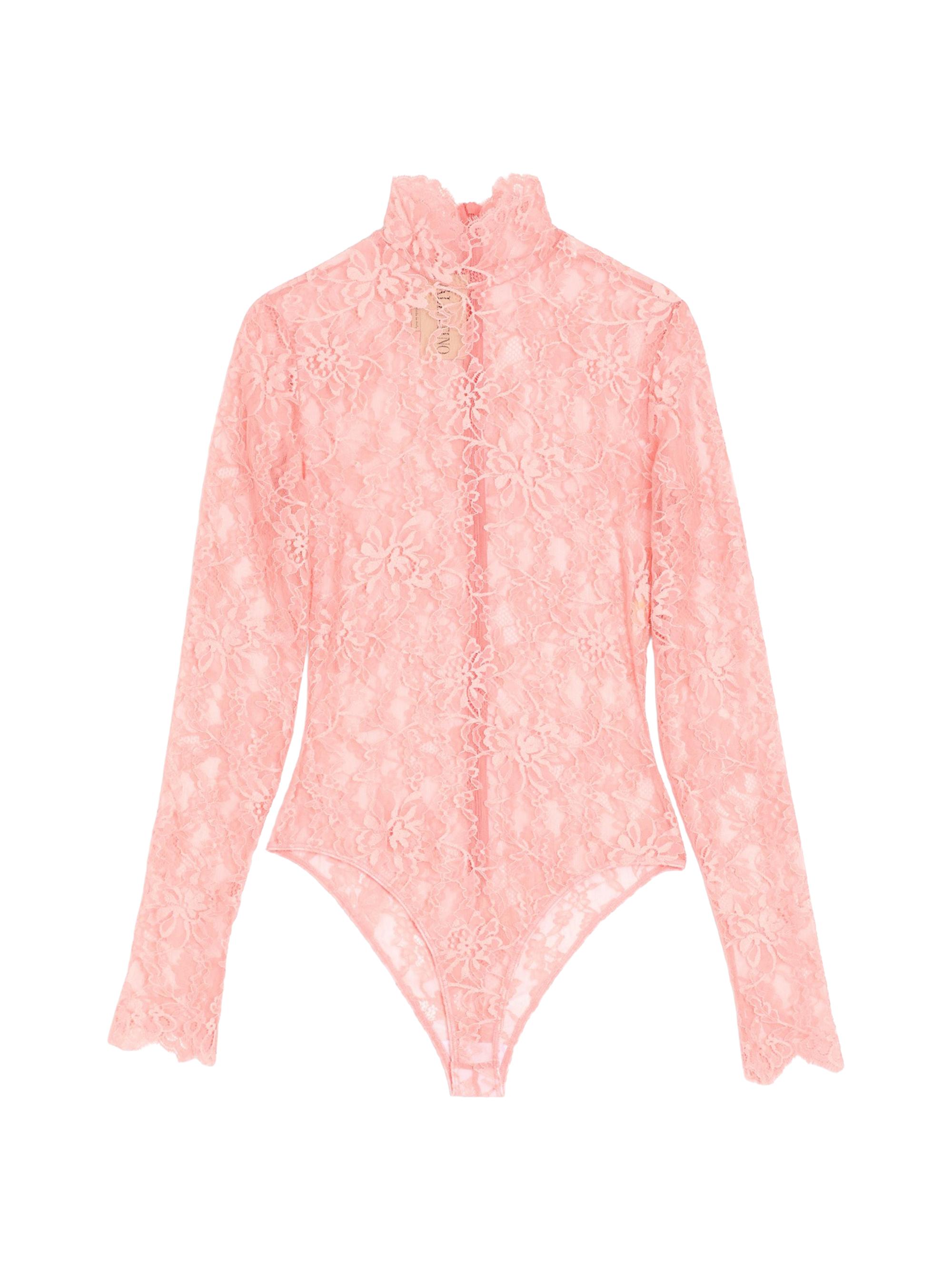 Valentino Garavani Women's Floral Lace Bodysuit - Peach Rose