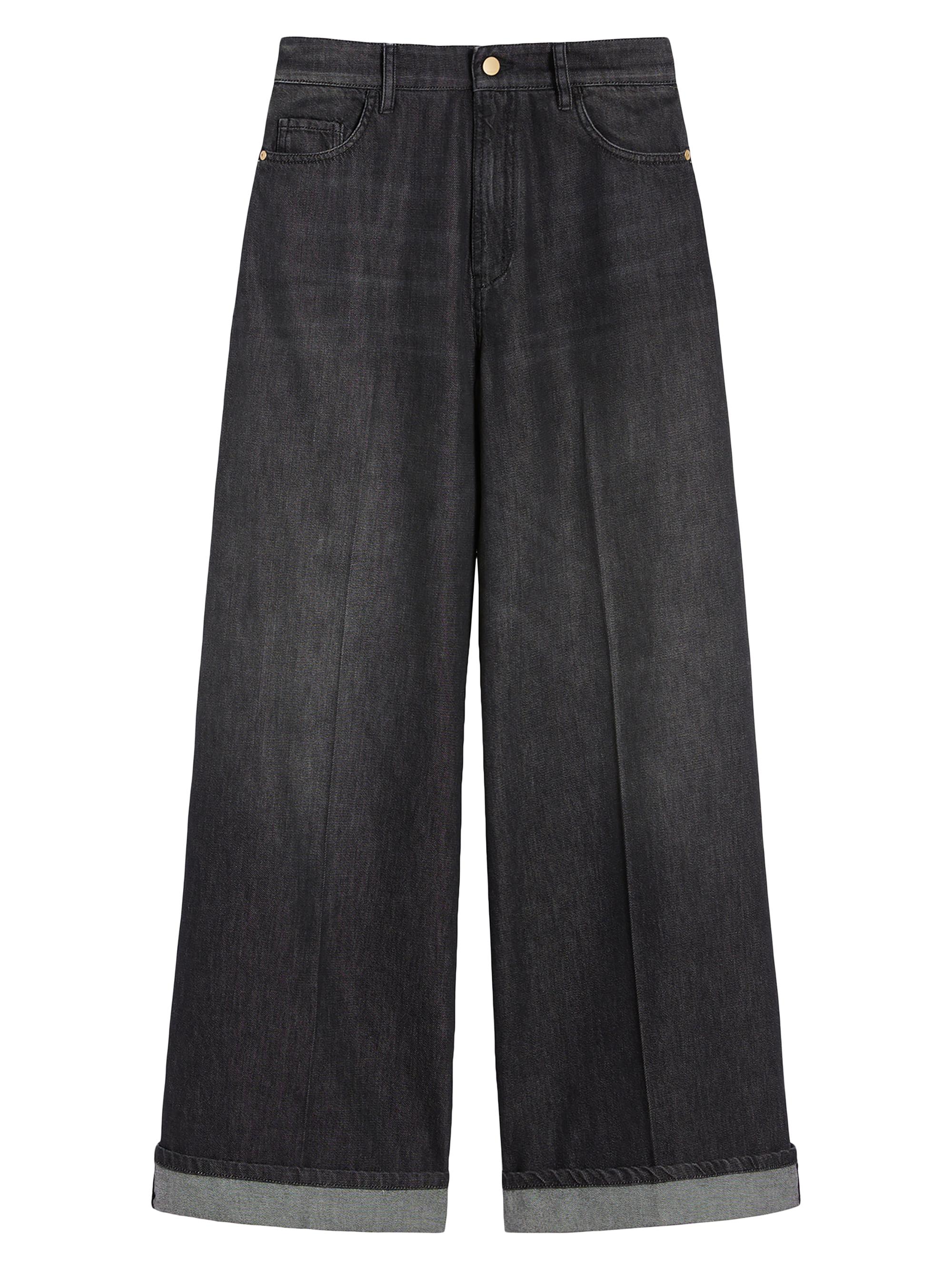 Max Mara Women's Denim Turn Up Jeans - Black