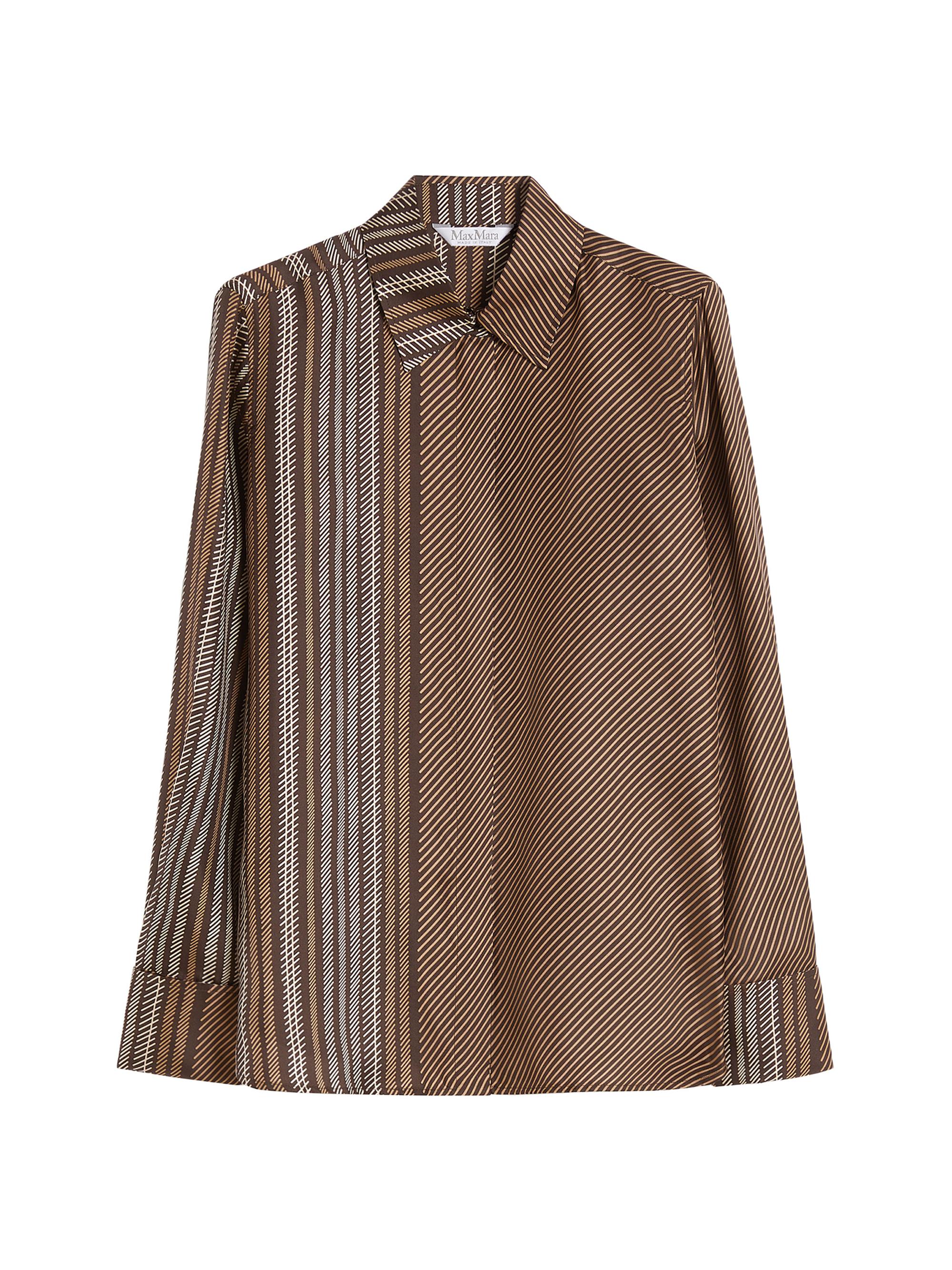 Max Mara Women's Printed Silk Twill Shirt - Chocolate