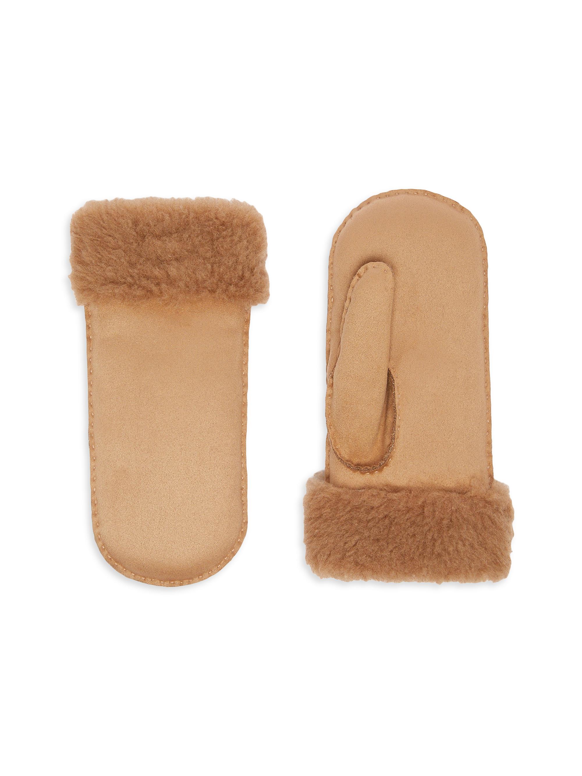 Max Mara Women's Soft Textured Mittens - Camel