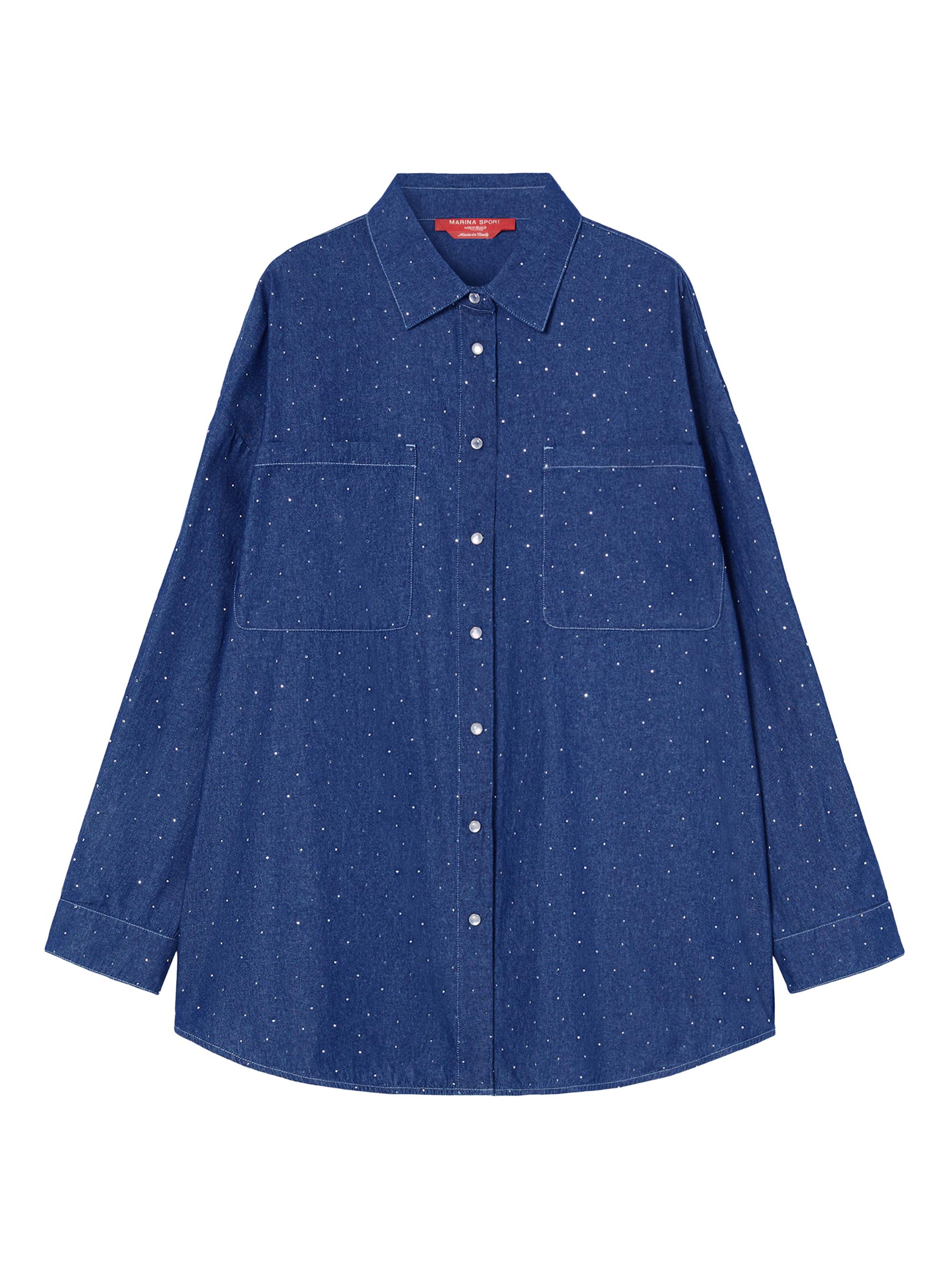 Marina Rinaldi Women's Denim Shirt with Studs - Navy Denim