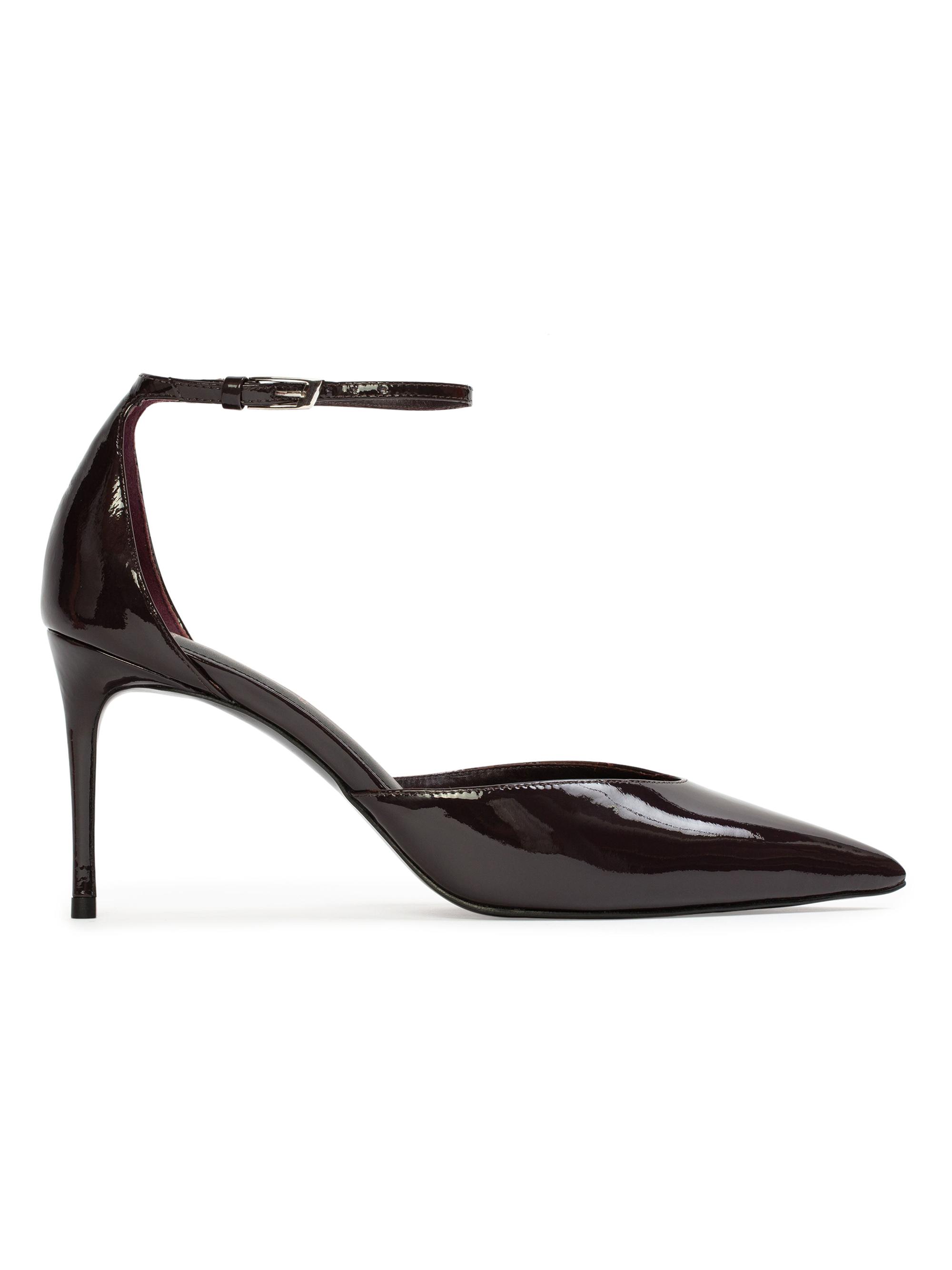 Black Suede Studio Women's Darcie 80MM Patent Pumps - Dark Plum Patent