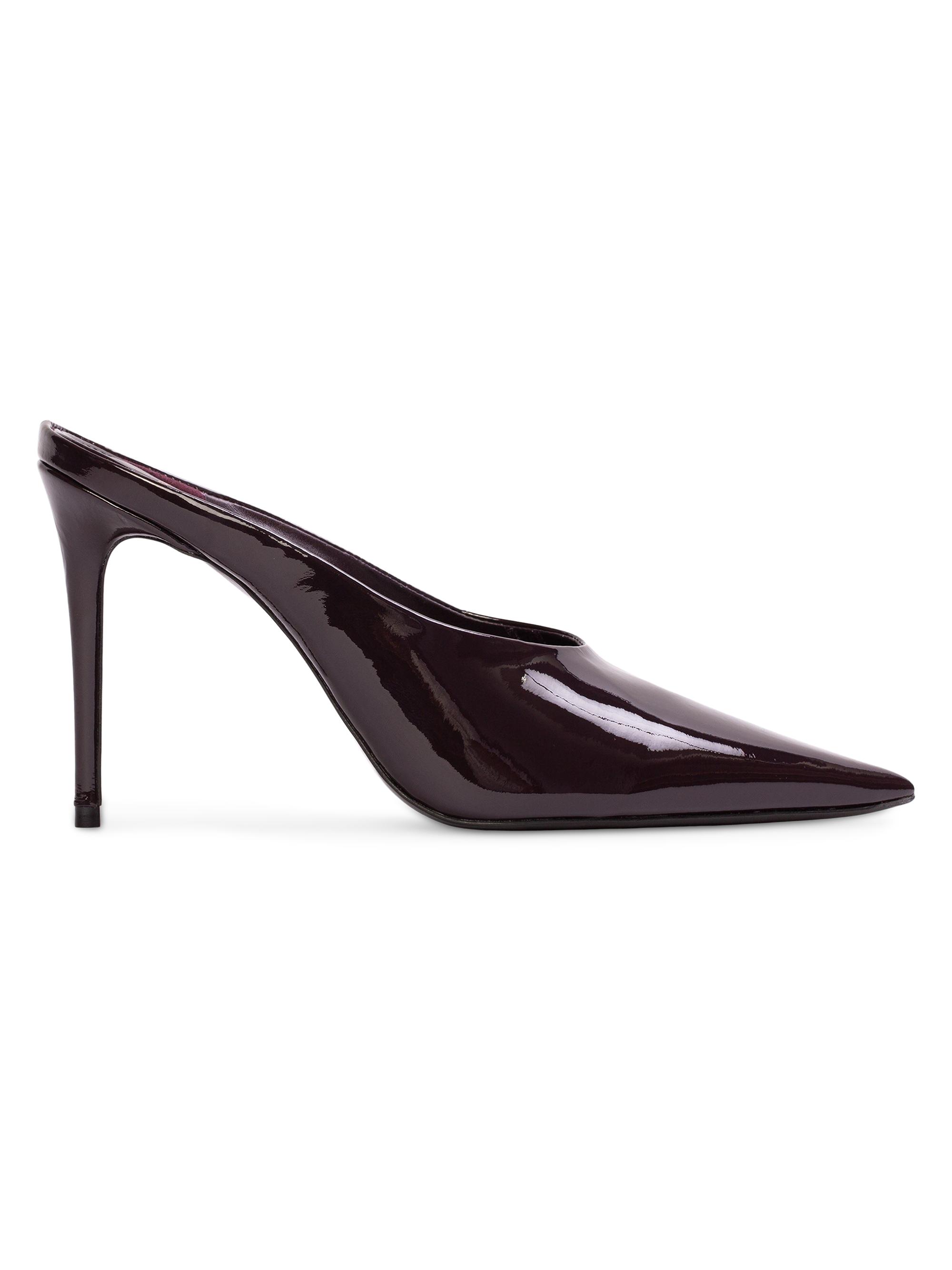 Black Suede Studio Women's Fallon 100MM Patent Pumps - Dark Plum Patent