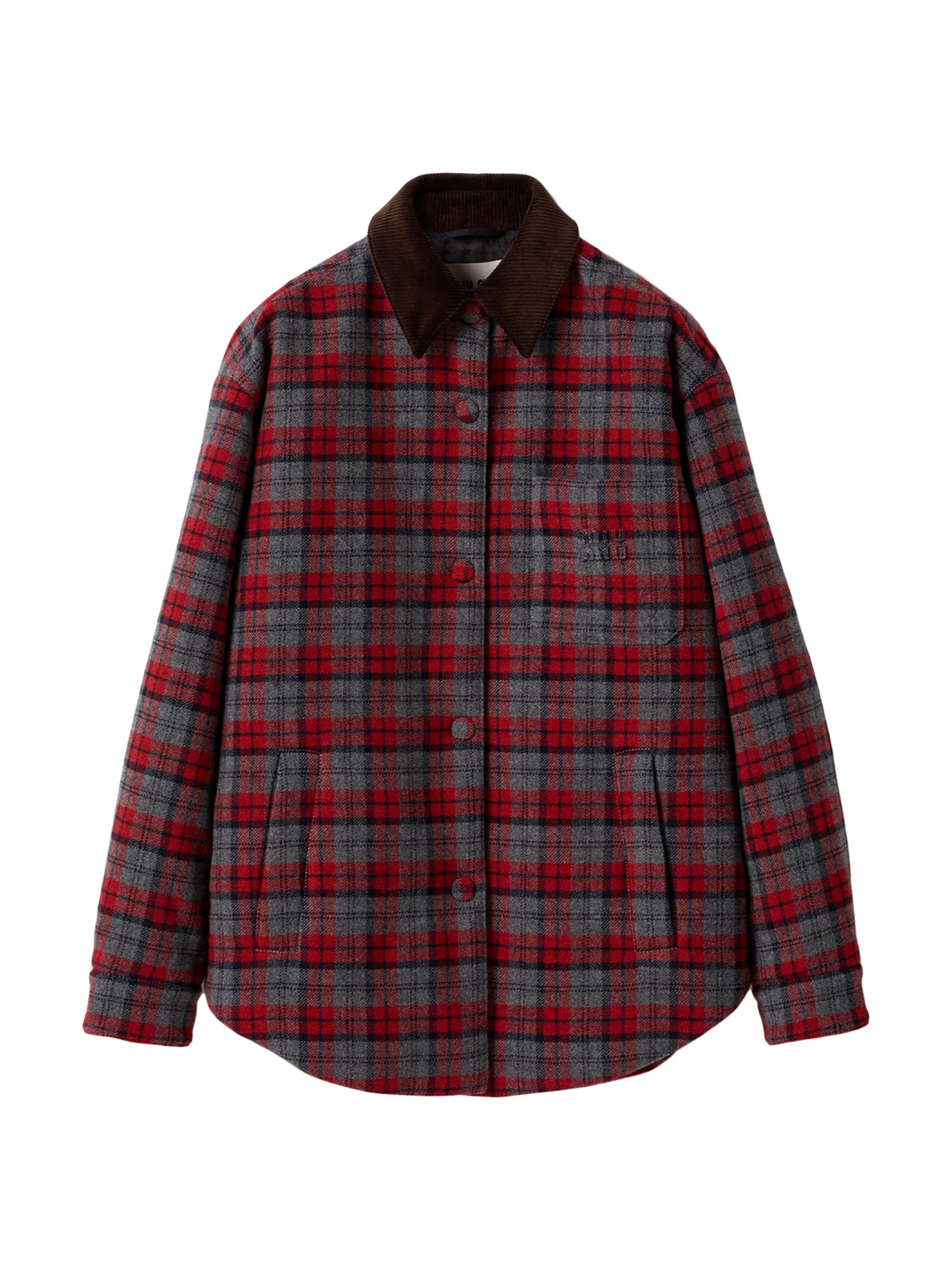 Miu Miu Medium-Weight Plaid Check Down Jacket | Saks Fifth Avenue