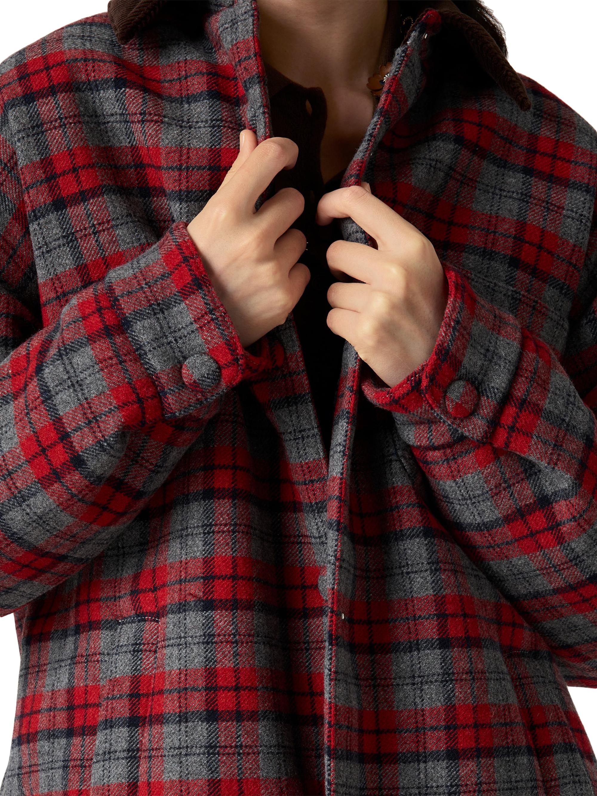 Miu Miu Medium-Weight Plaid Check Down Jacket | Saks Fifth Avenue