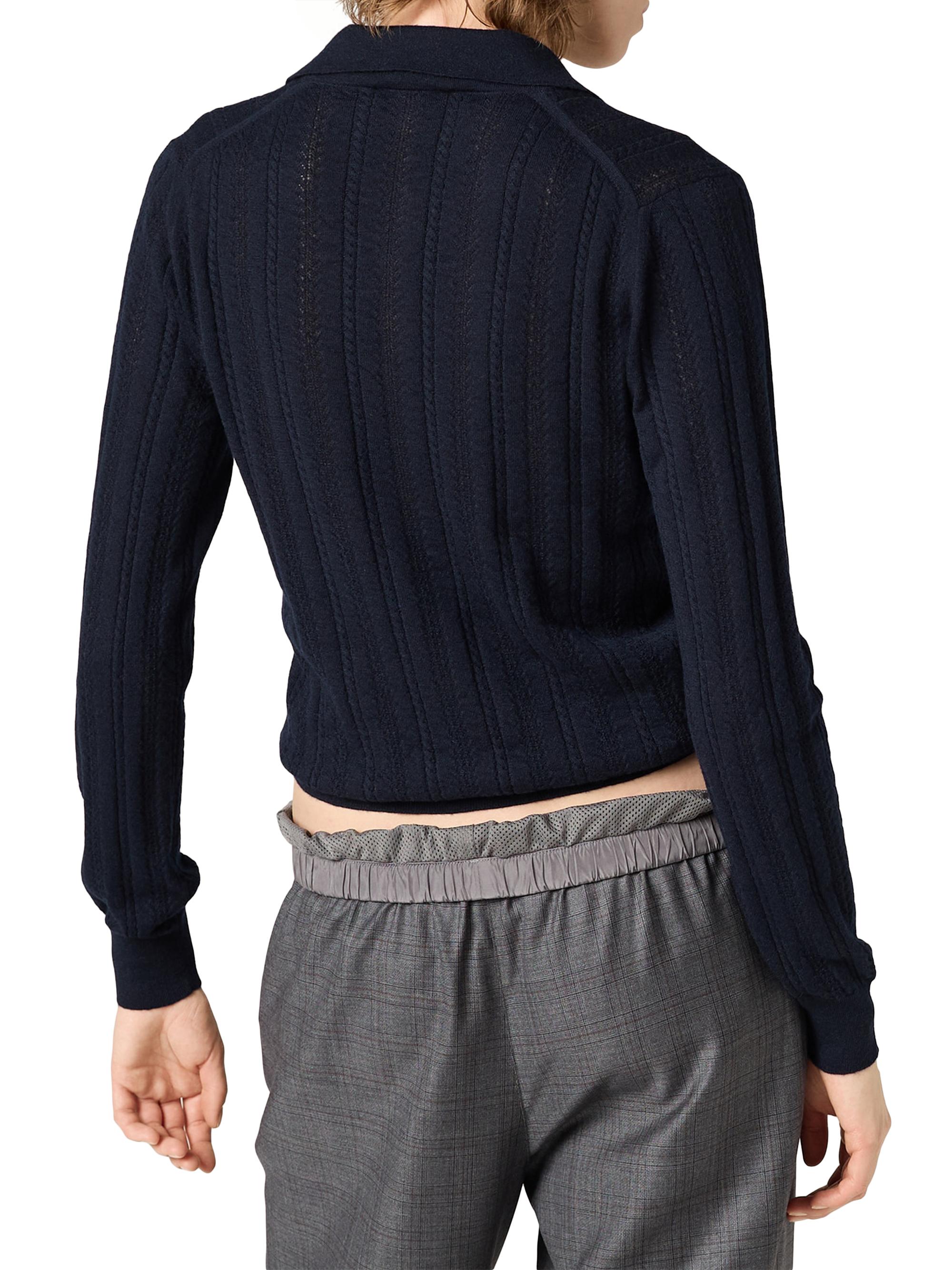 トップス MIUMIU cashmere cardigan archive navy Navy Cashmere Cardigan | Miu Miu