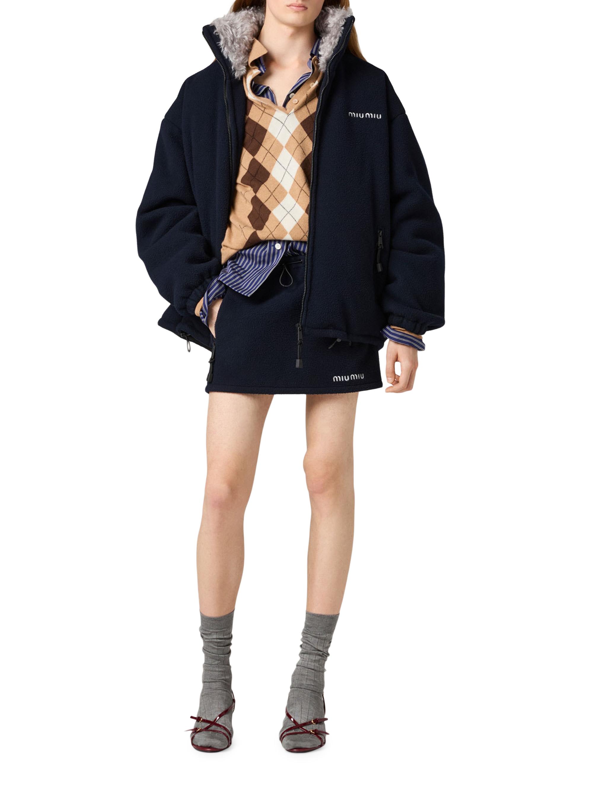 Miu Miu Fleece Down Jacket | Saks Fifth Avenue