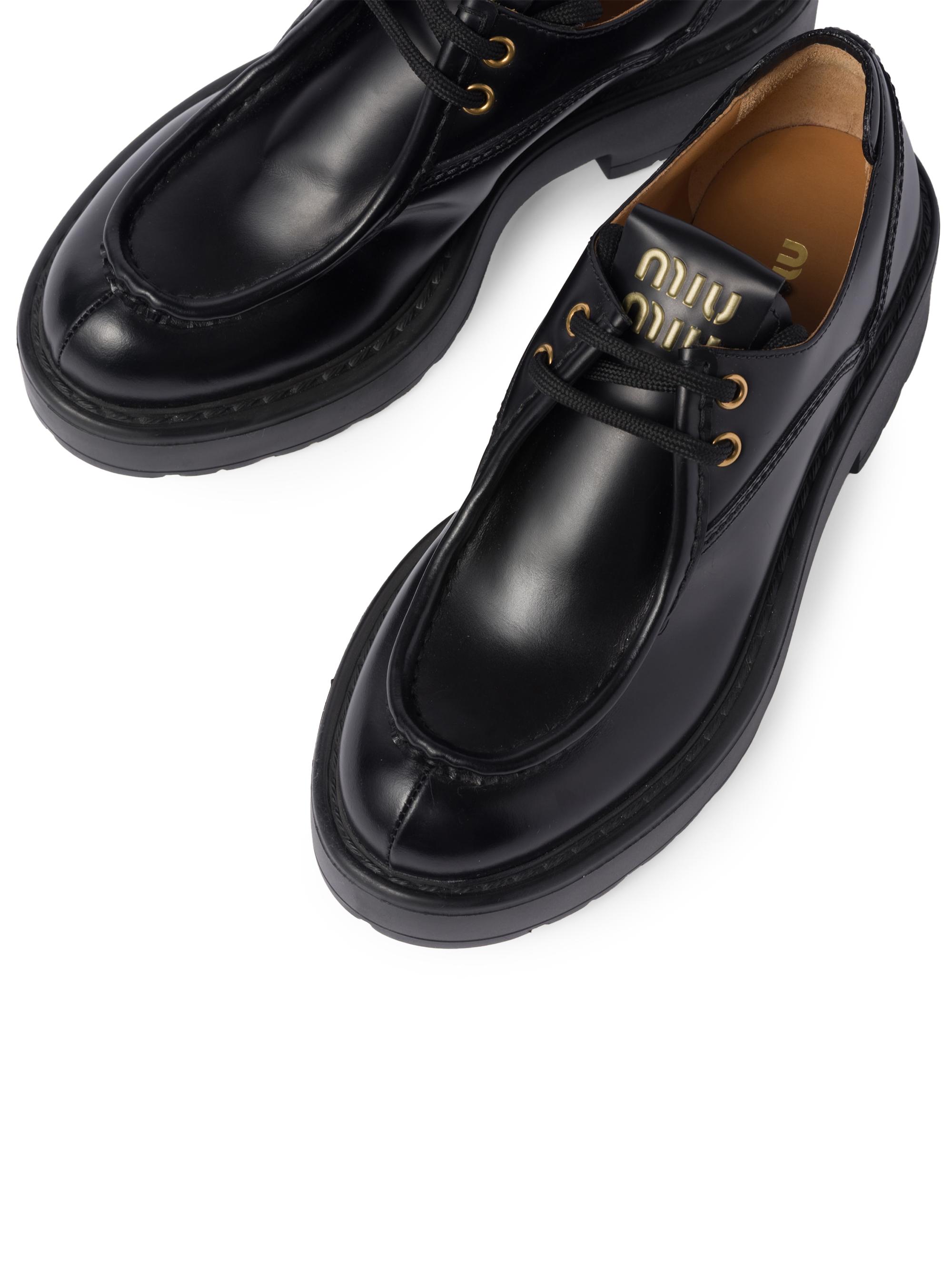 Miu Miu Leather Lace-Up Loafers | Saks Fifth Avenue