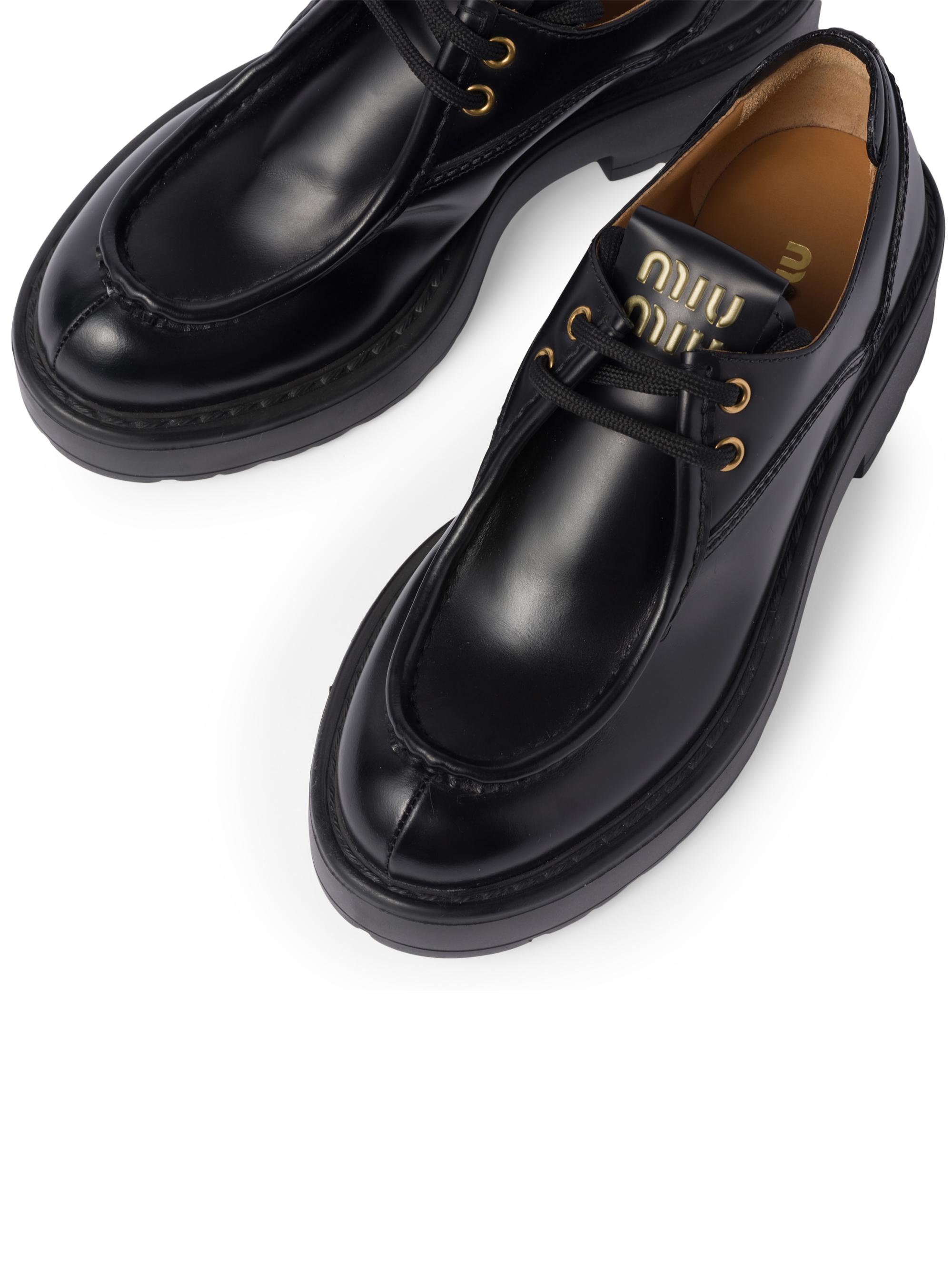 Miu Miu Leather Lace-Up Loafers | Saks Fifth Avenue