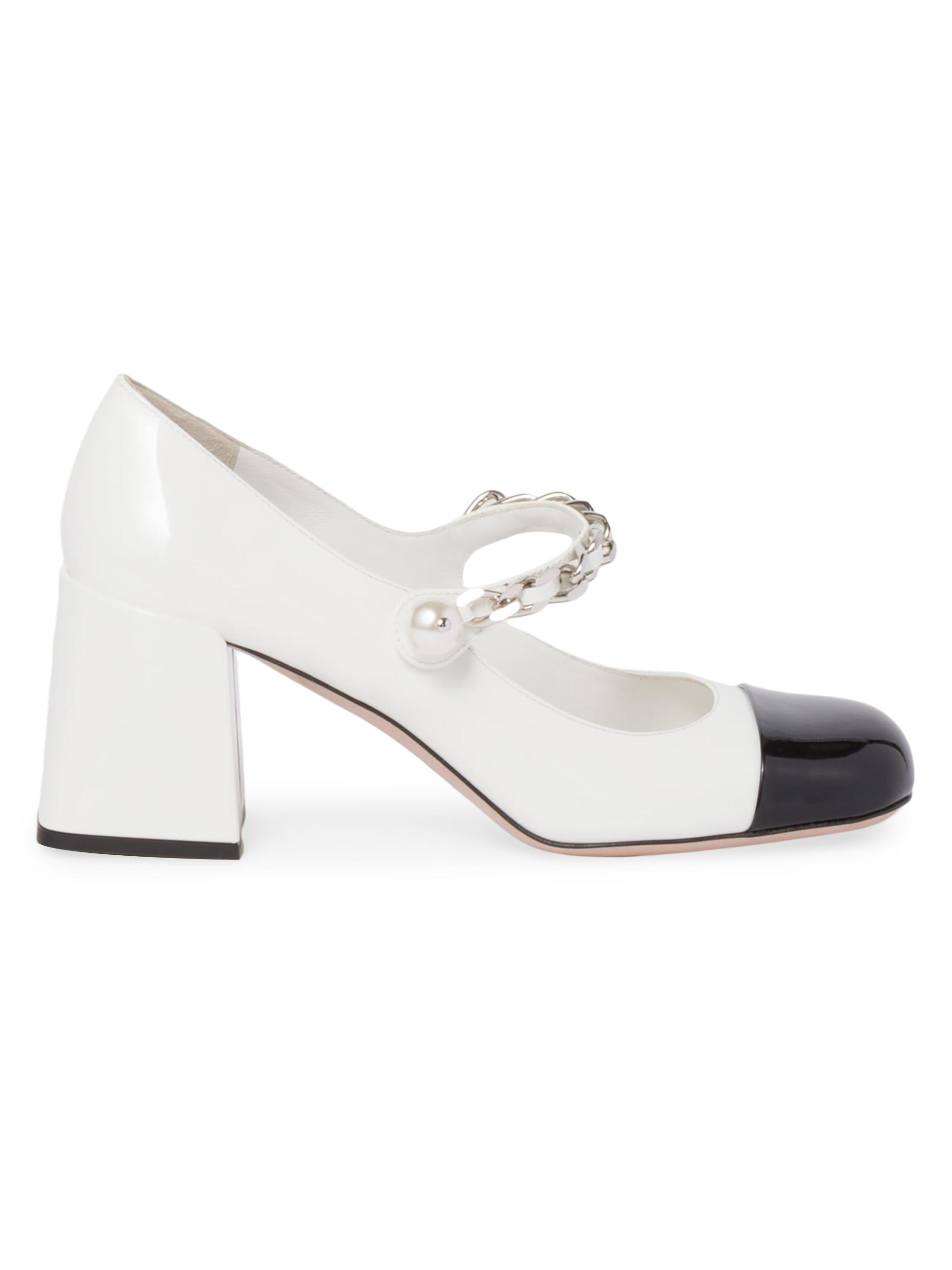 Miu Miu Women's Patent Leather Pumps - White