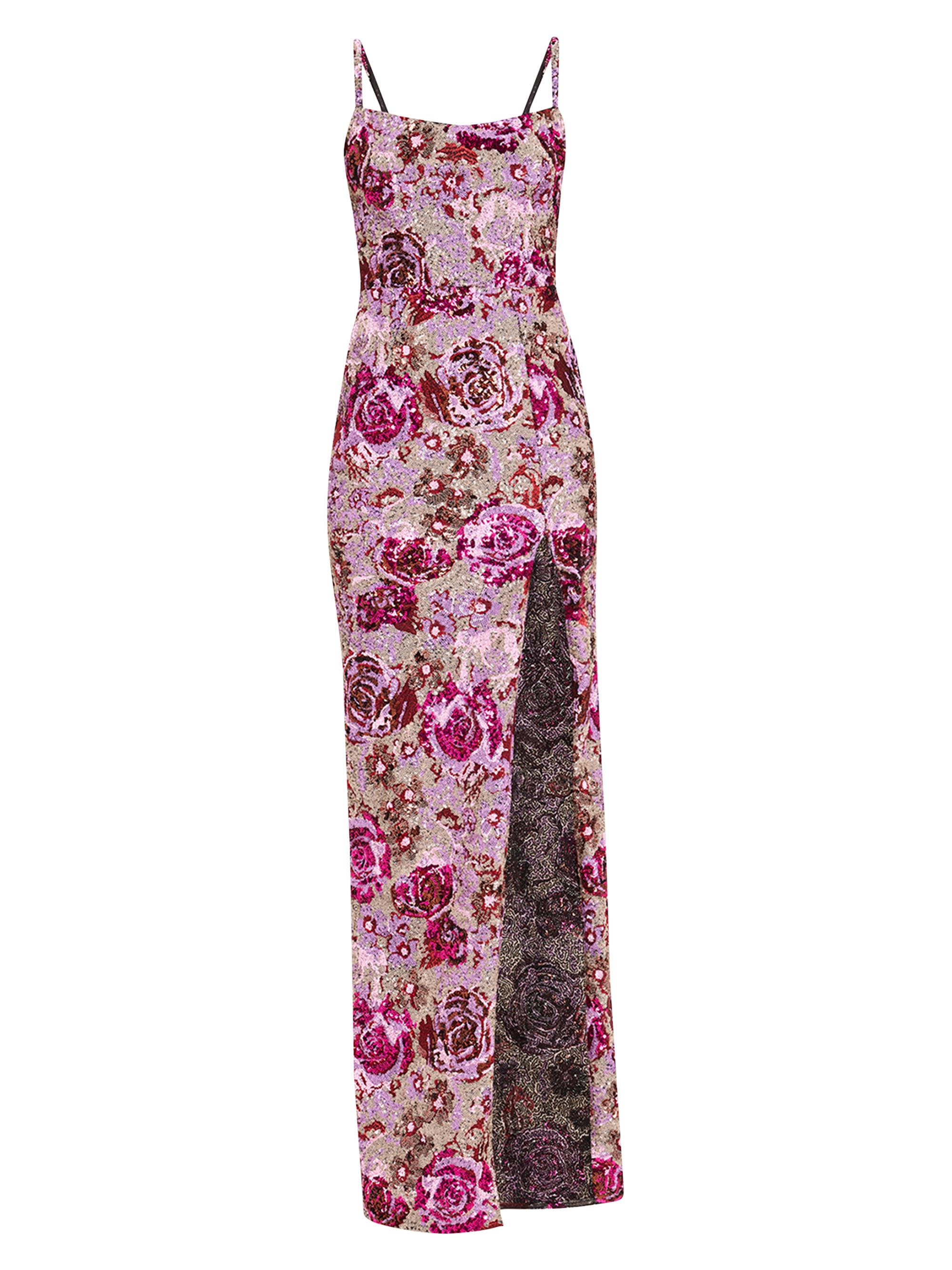 white christmas dresses Blue Floral Strapless Dress main image 0