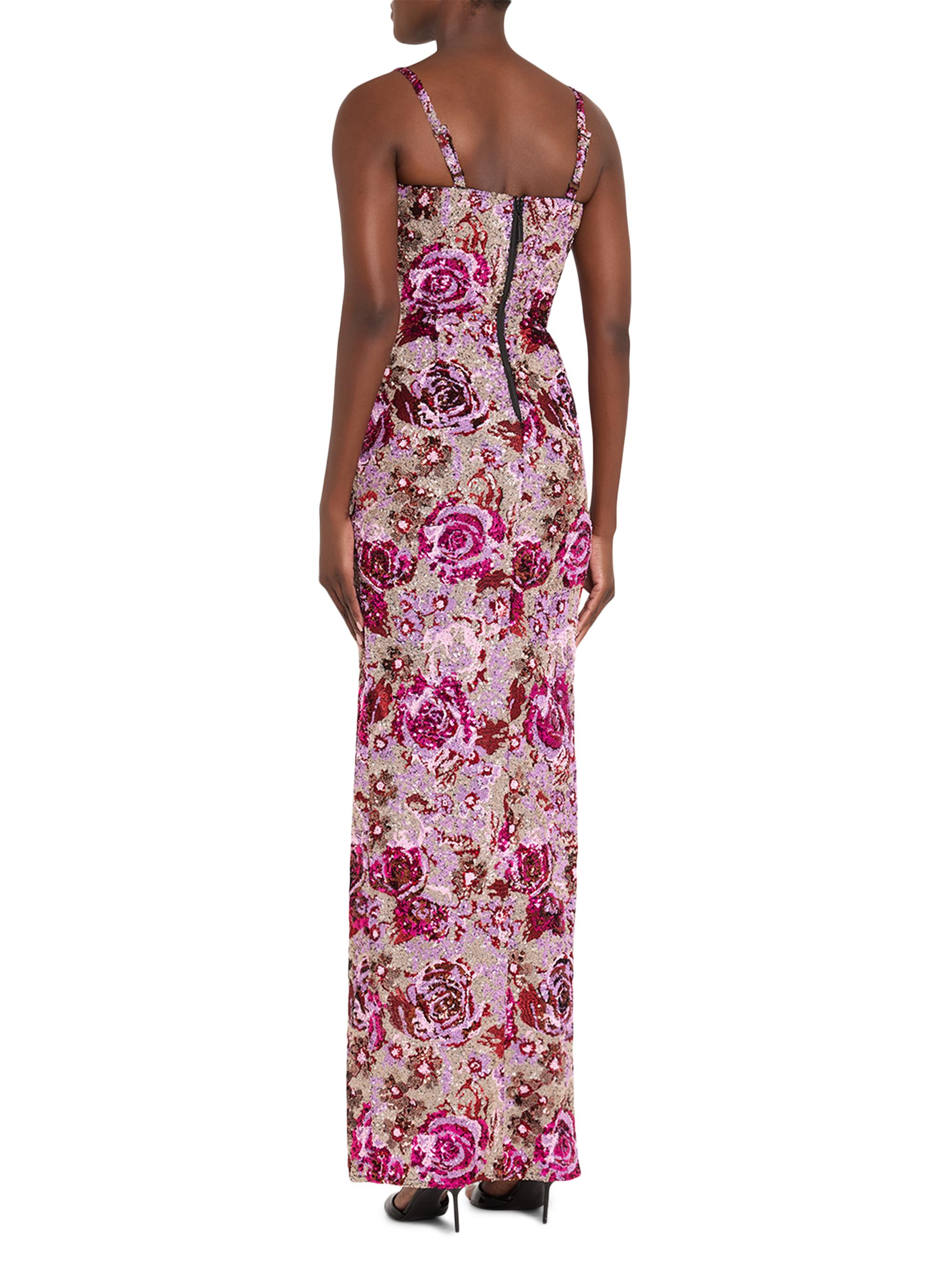 green emerald velvet dress Allegra Gold Sequin Maxi Dress – BRONX BANCO main image 1