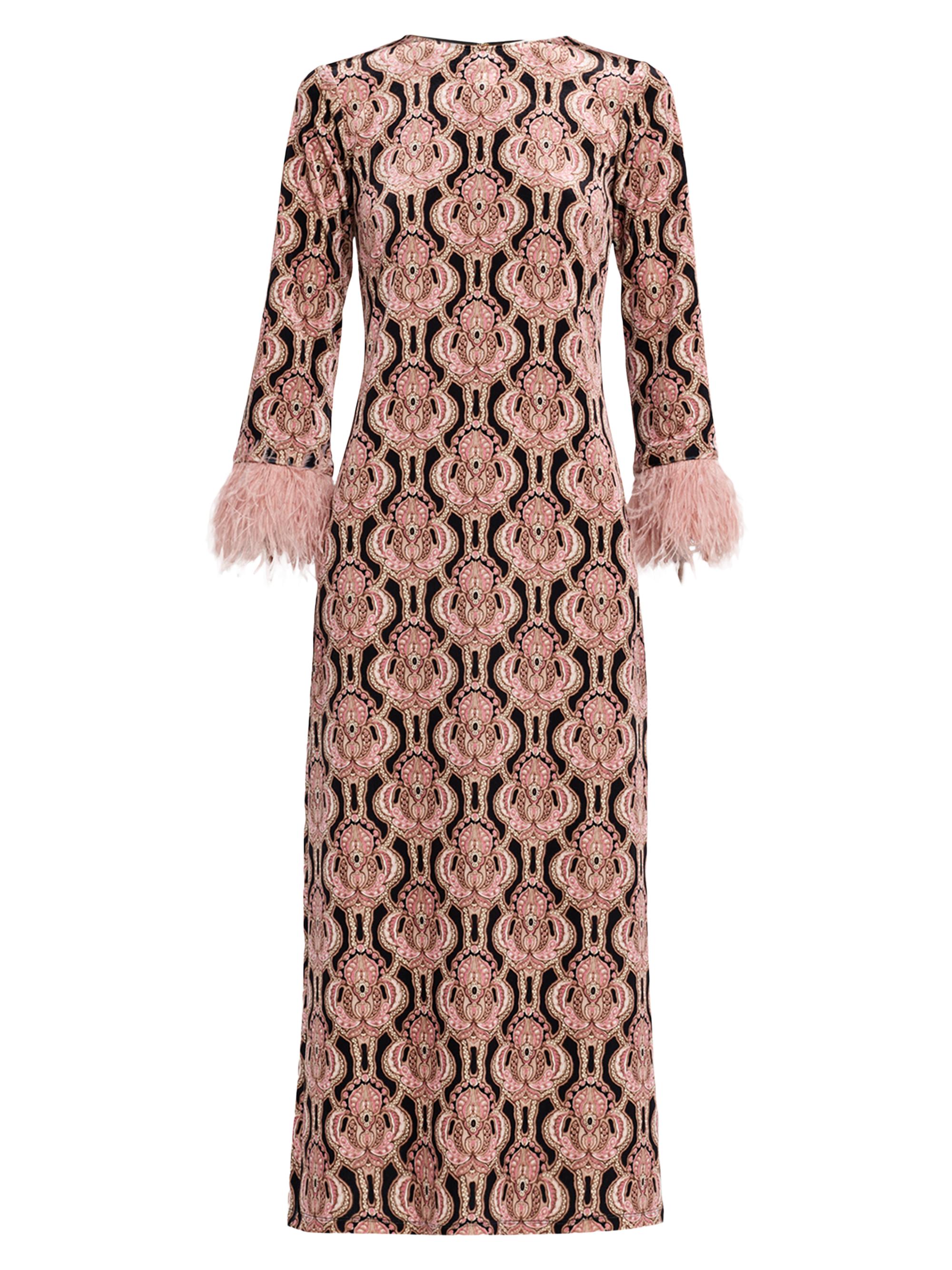 Cara Cara Danya Feather-Trim Column Dress | Saks Fifth Avenue