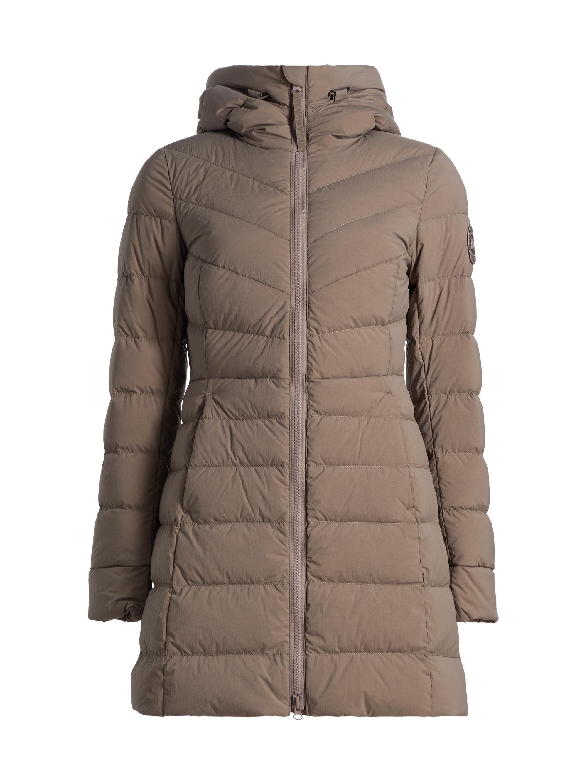 Canada Goose Women's Clair Quilted Stretch-Nylon Slim-Fit Coat - Taupe Grey Gris Taupe