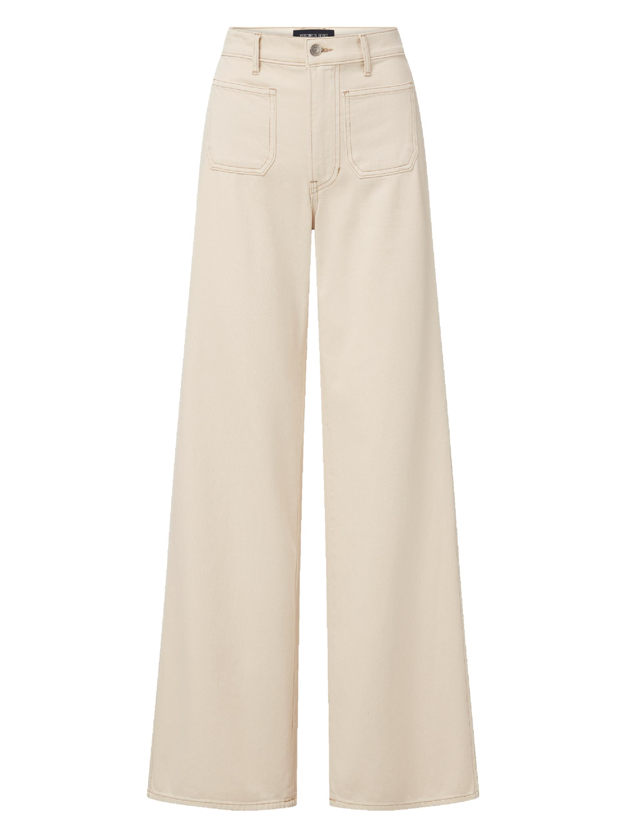 Veronica Beard Women's Kasey Mid-Rise Wide-Leg Jeans - Ecru | Thumbnail 8