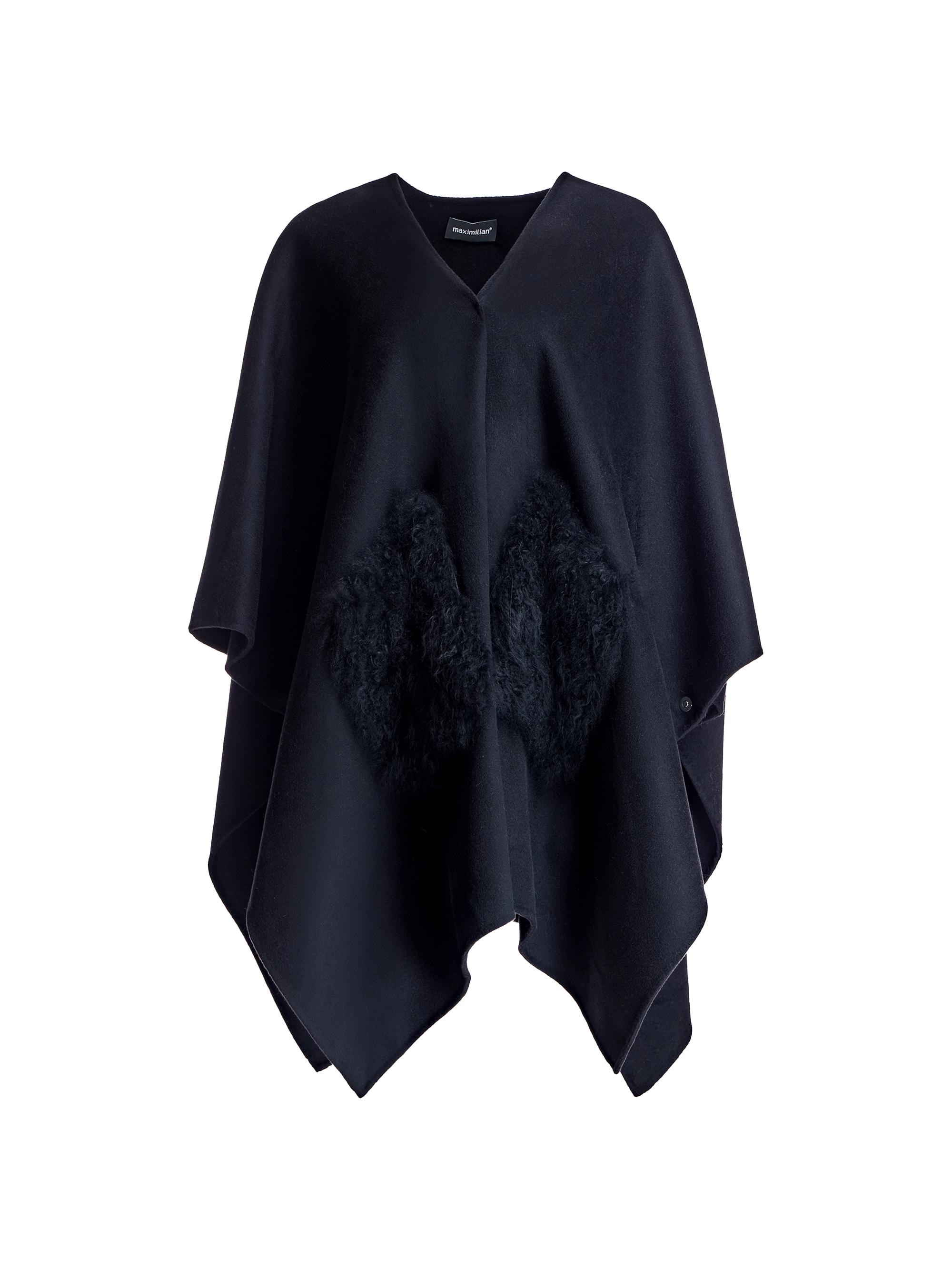 Maximilian Women's Cashmere Cape - Black