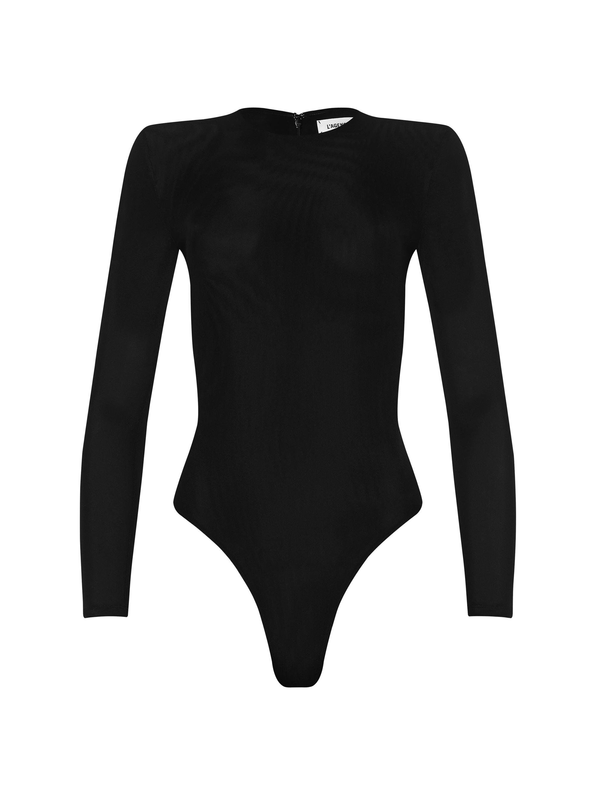 L'AGENCE Women's Trista Shoulder Pad Bodysuit - Black