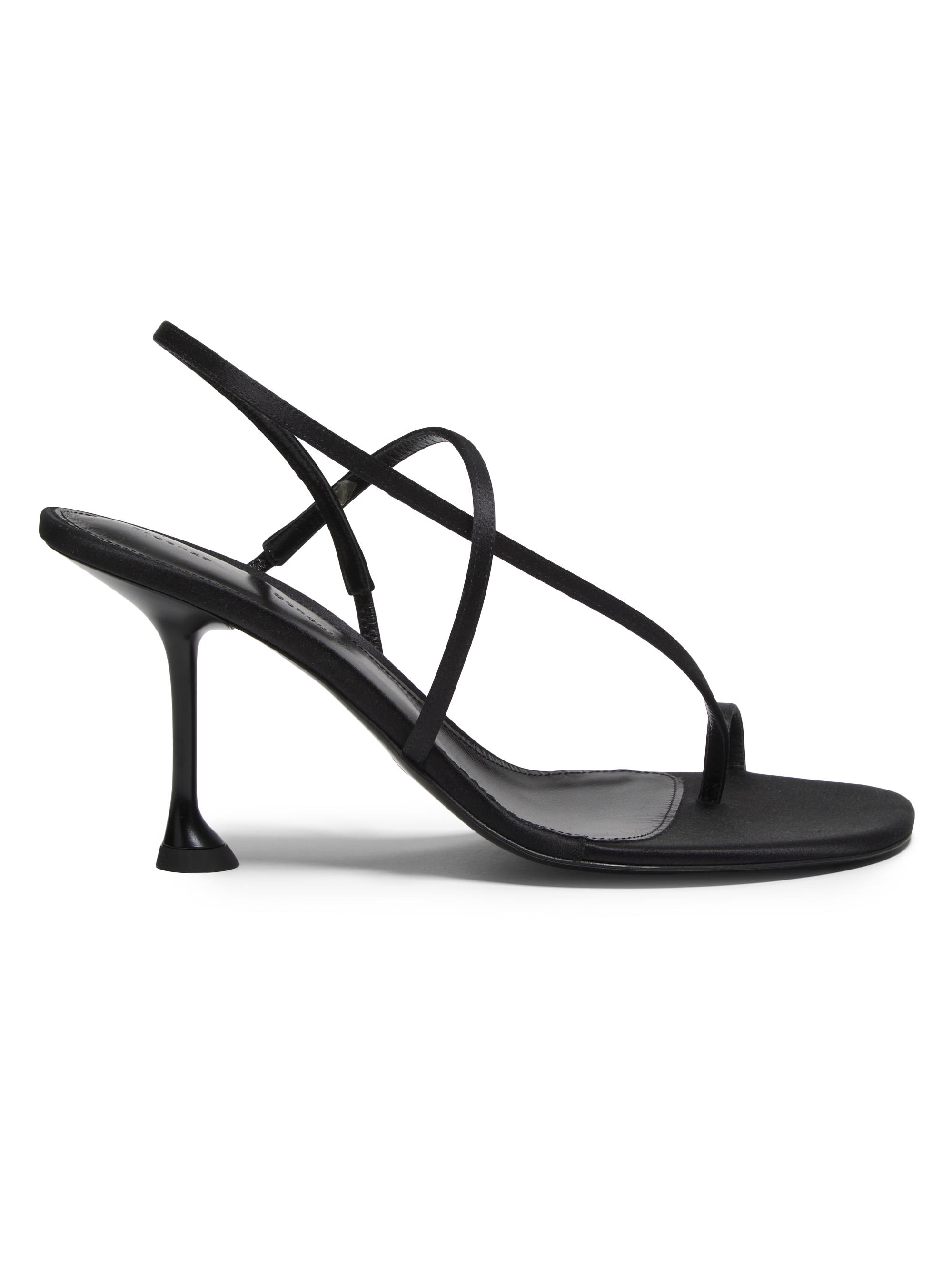 Proenza Schouler Women's Tee 85MM Satin Slingback Sandals - Black